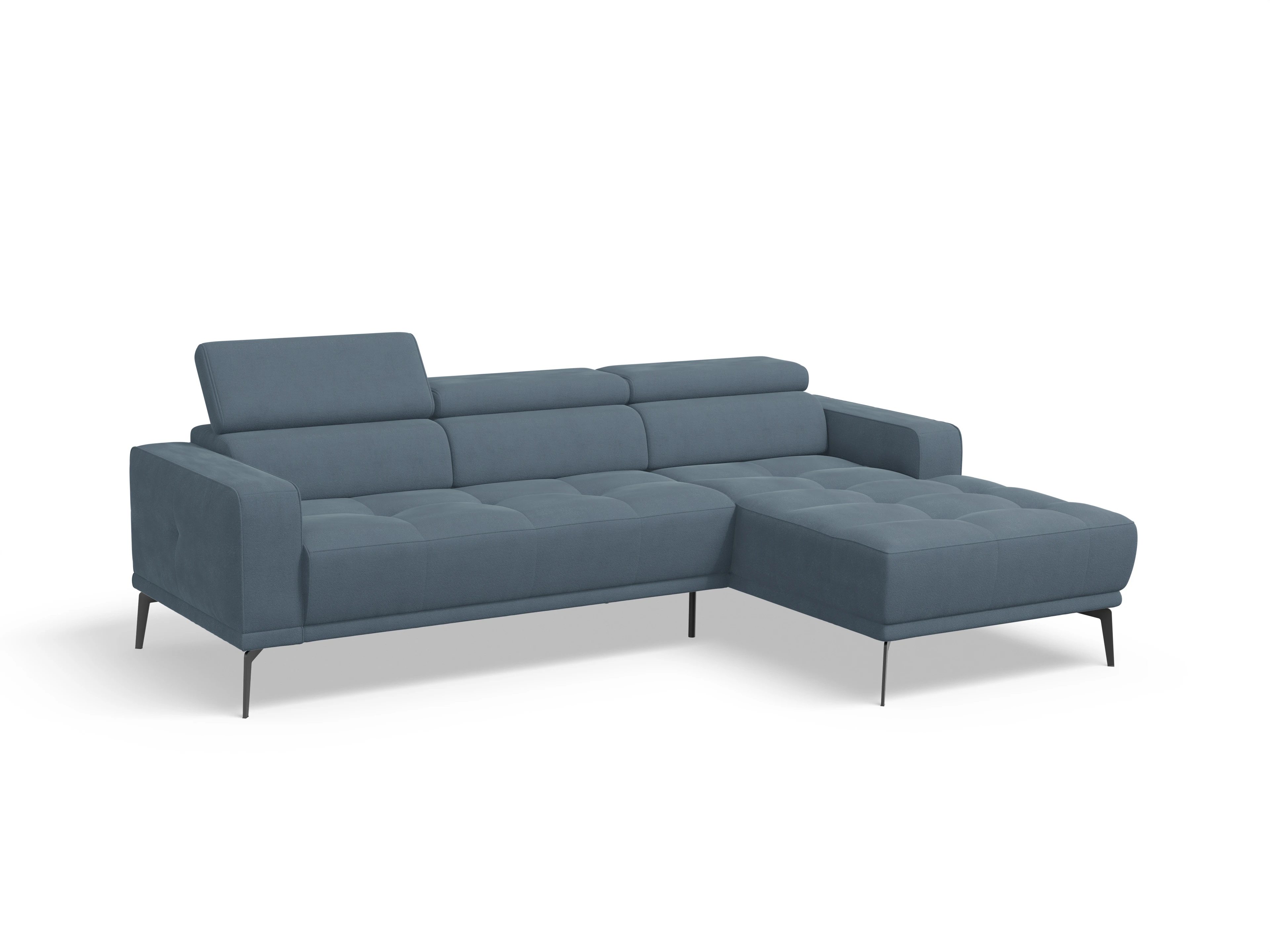 Ansicht des Produktes Marco Ecksofa rechts Abschluss offen in Stoff Blau