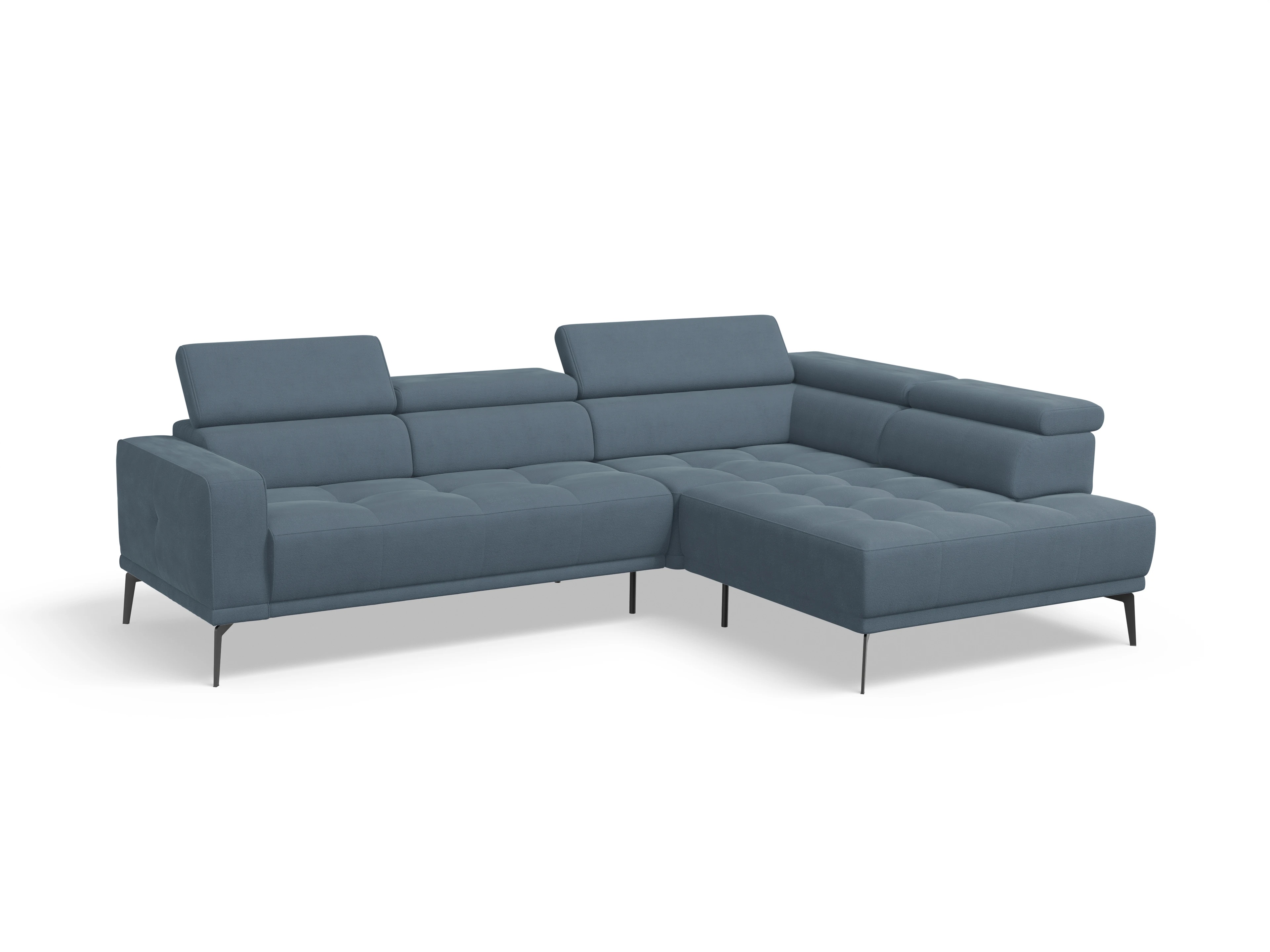 Ansicht des Produktes Marco Ecksofa rechts Abschluss offen in Stoff Blau
