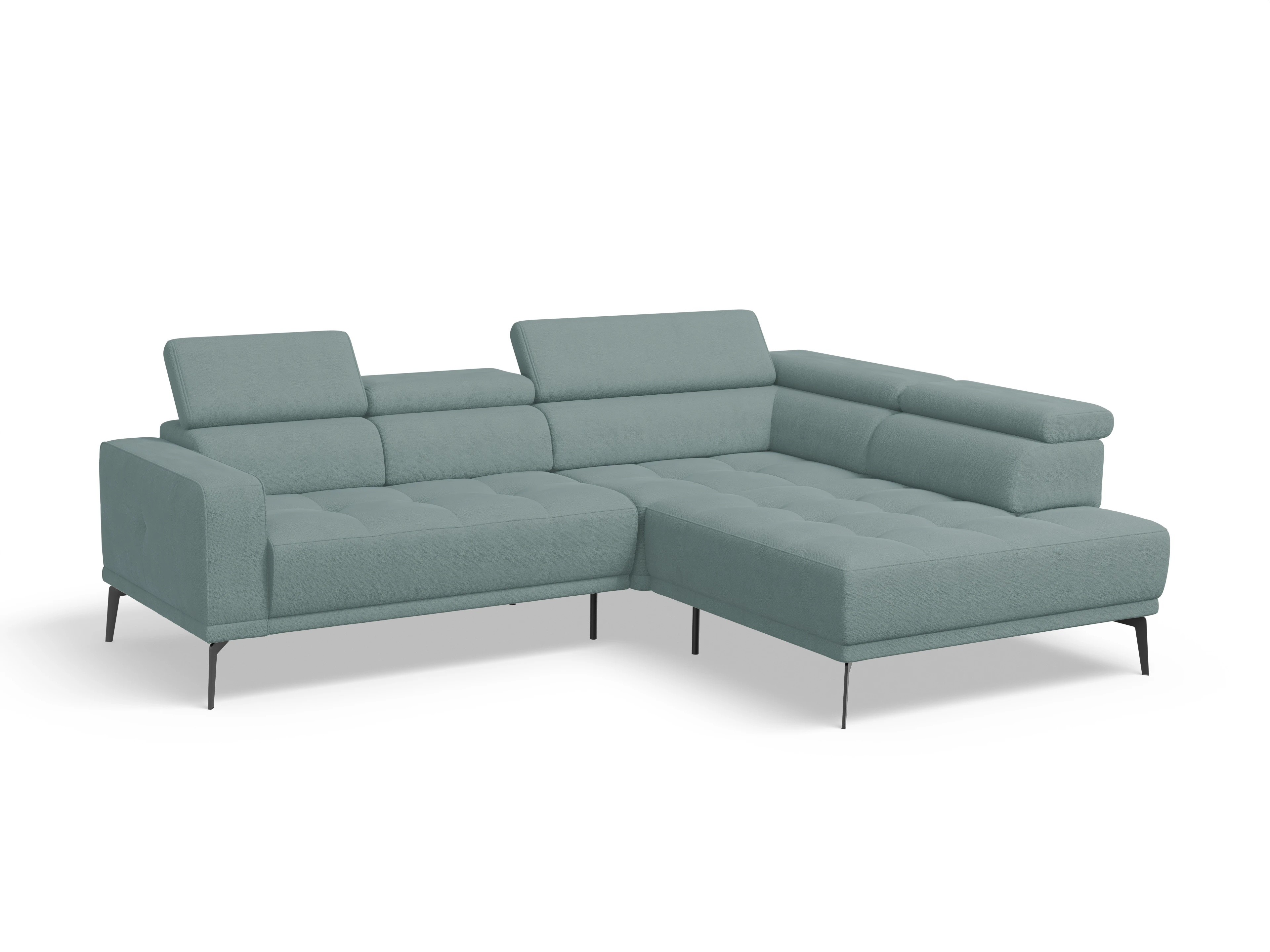 Ansicht des Produktes Marco Ecksofa rechts Abschluss offen in Stoff Blau