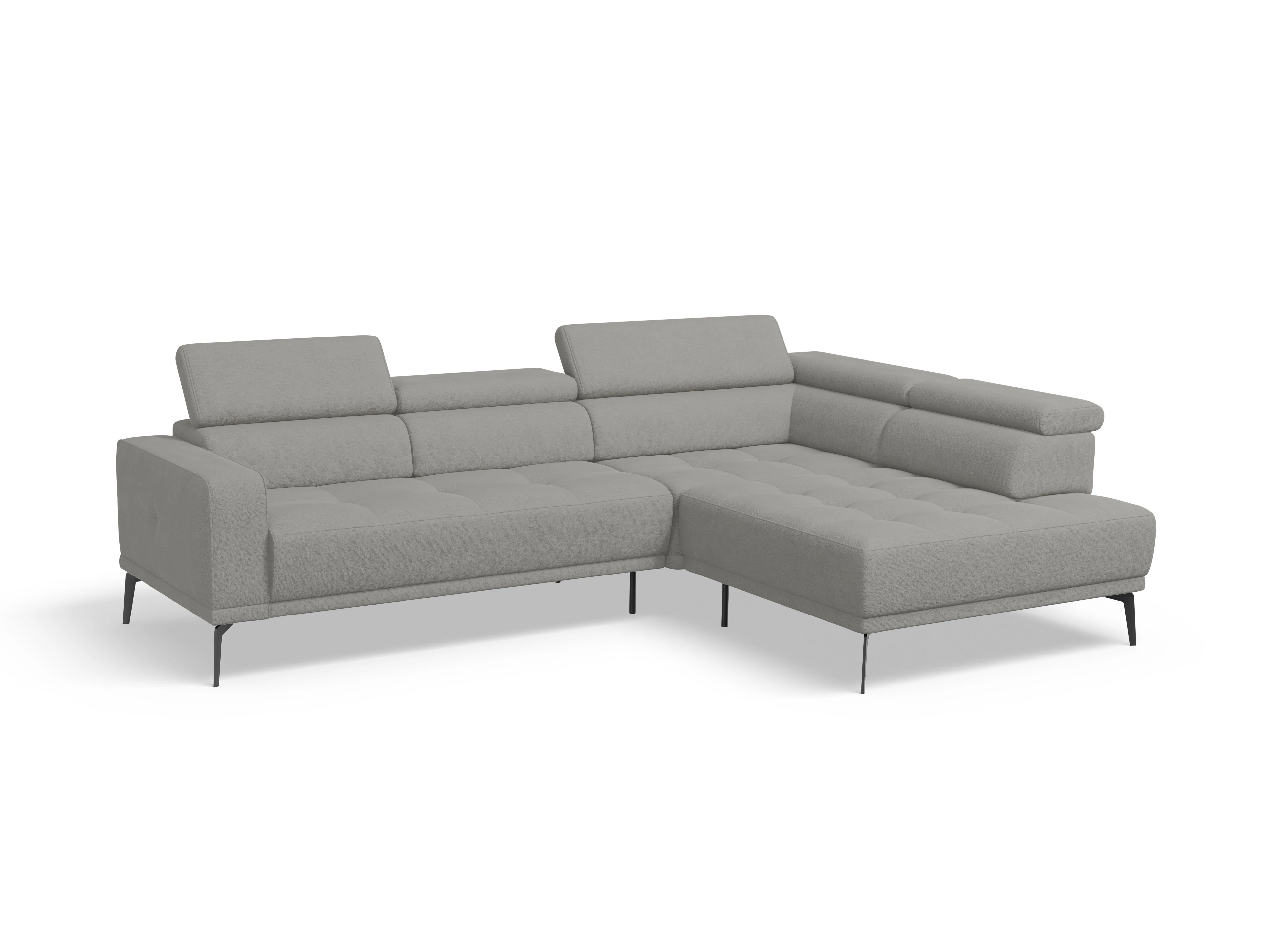 Ansicht des Produktes Marco Ecksofa rechts Abschluss offen in Stoff Grau