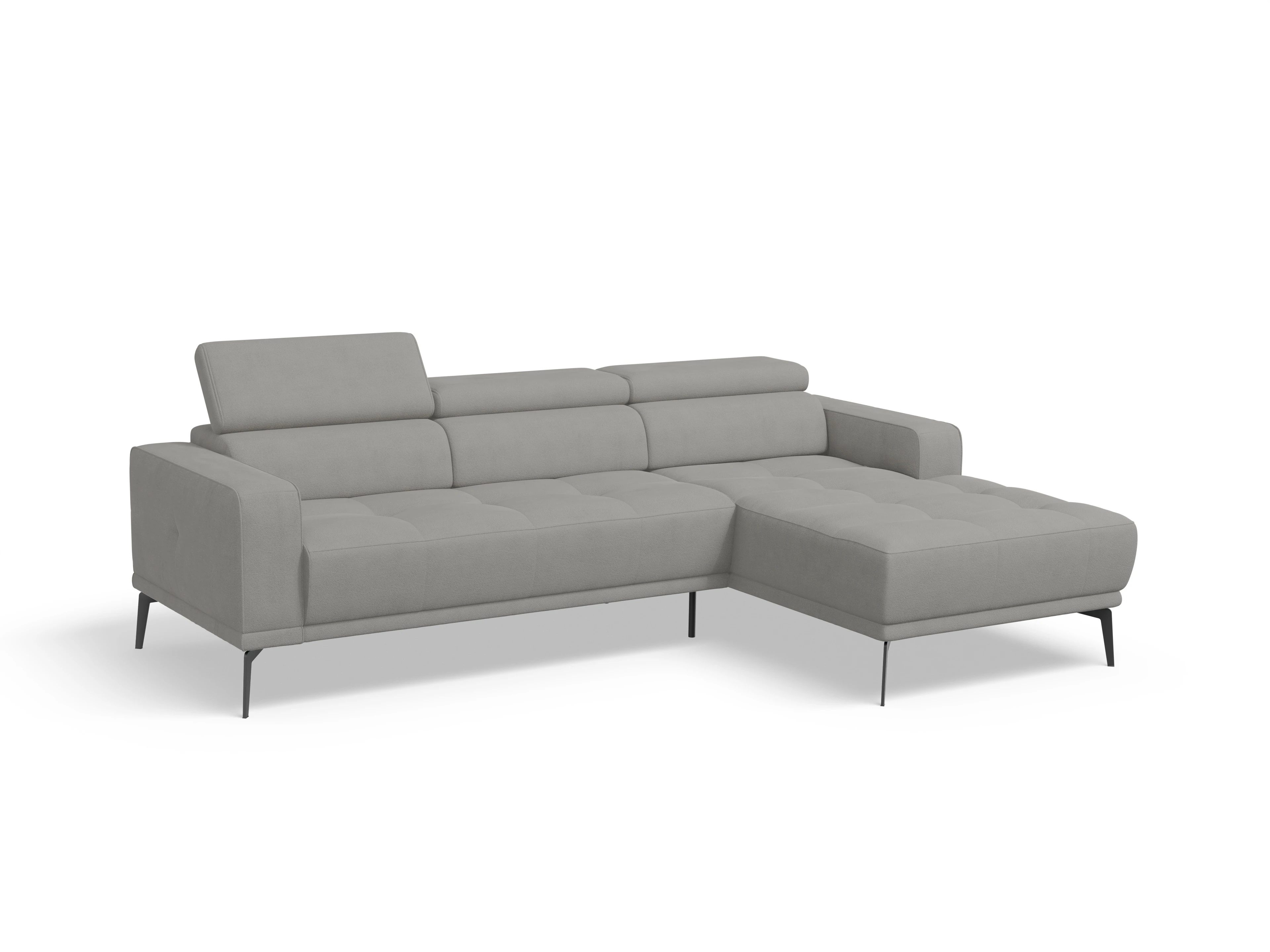 Marco LO Medium R Ansicht des Produktes Marco Ecksofa rechts Abschluss offen in Stoff Grau