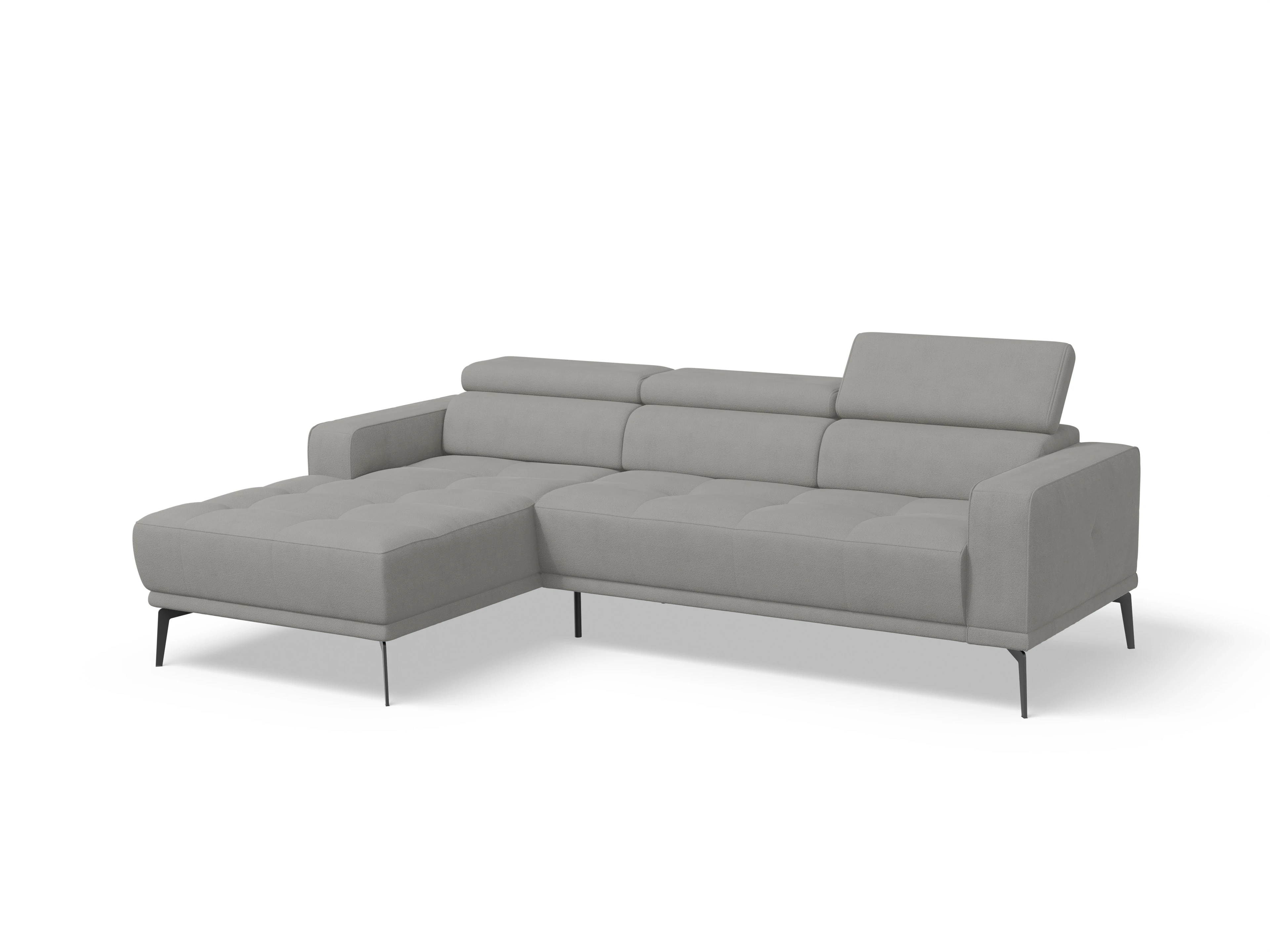 Ansicht des Produktes Marco Ecksofa links Abschluss offen in Stoff Grau