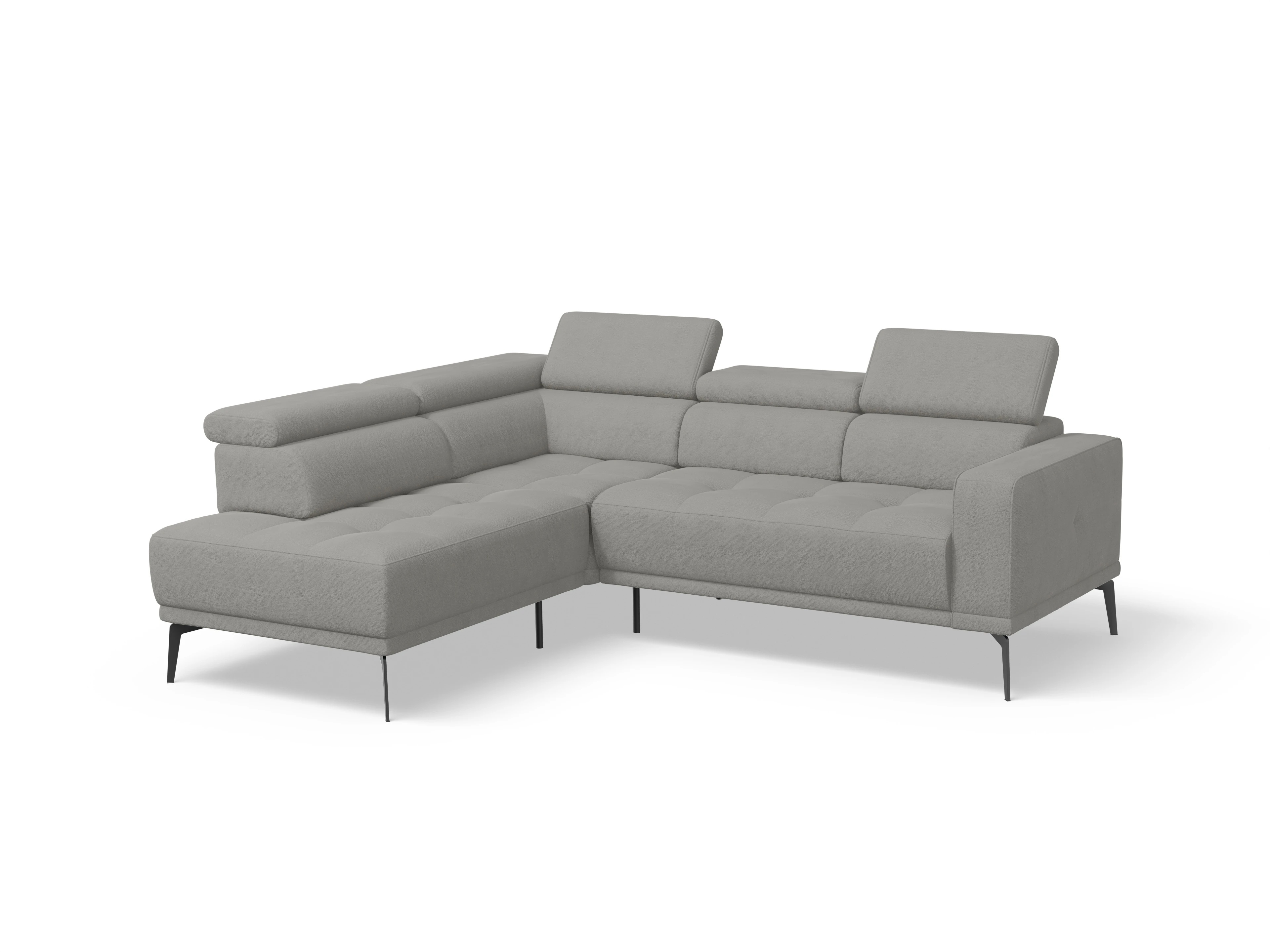 Ansicht des Produktes Marco Ecksofa links Abschluss offen in Stoff Grau