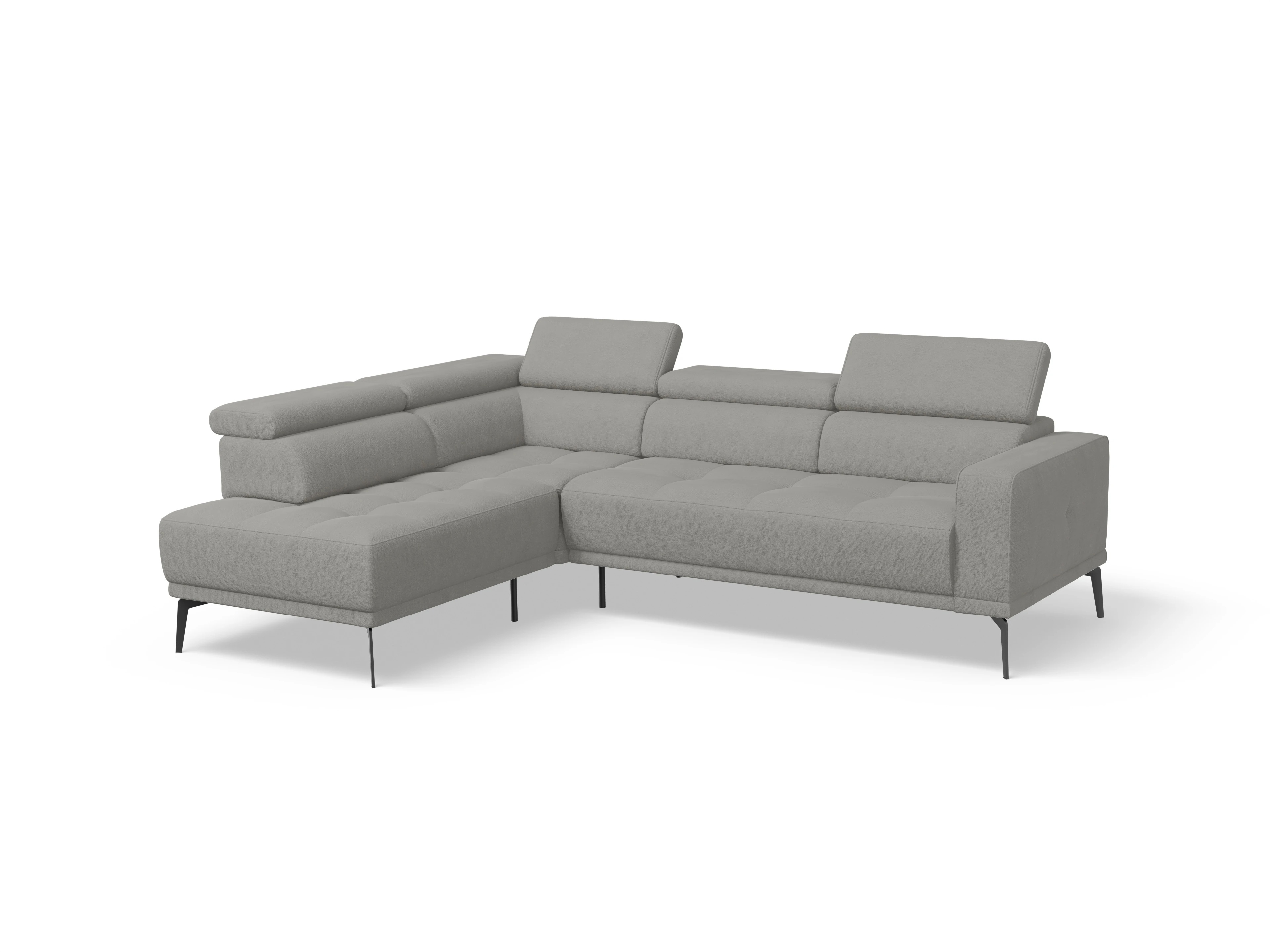 Ansicht des Produktes Marco Ecksofa links Abschluss offen in Stoff Grau