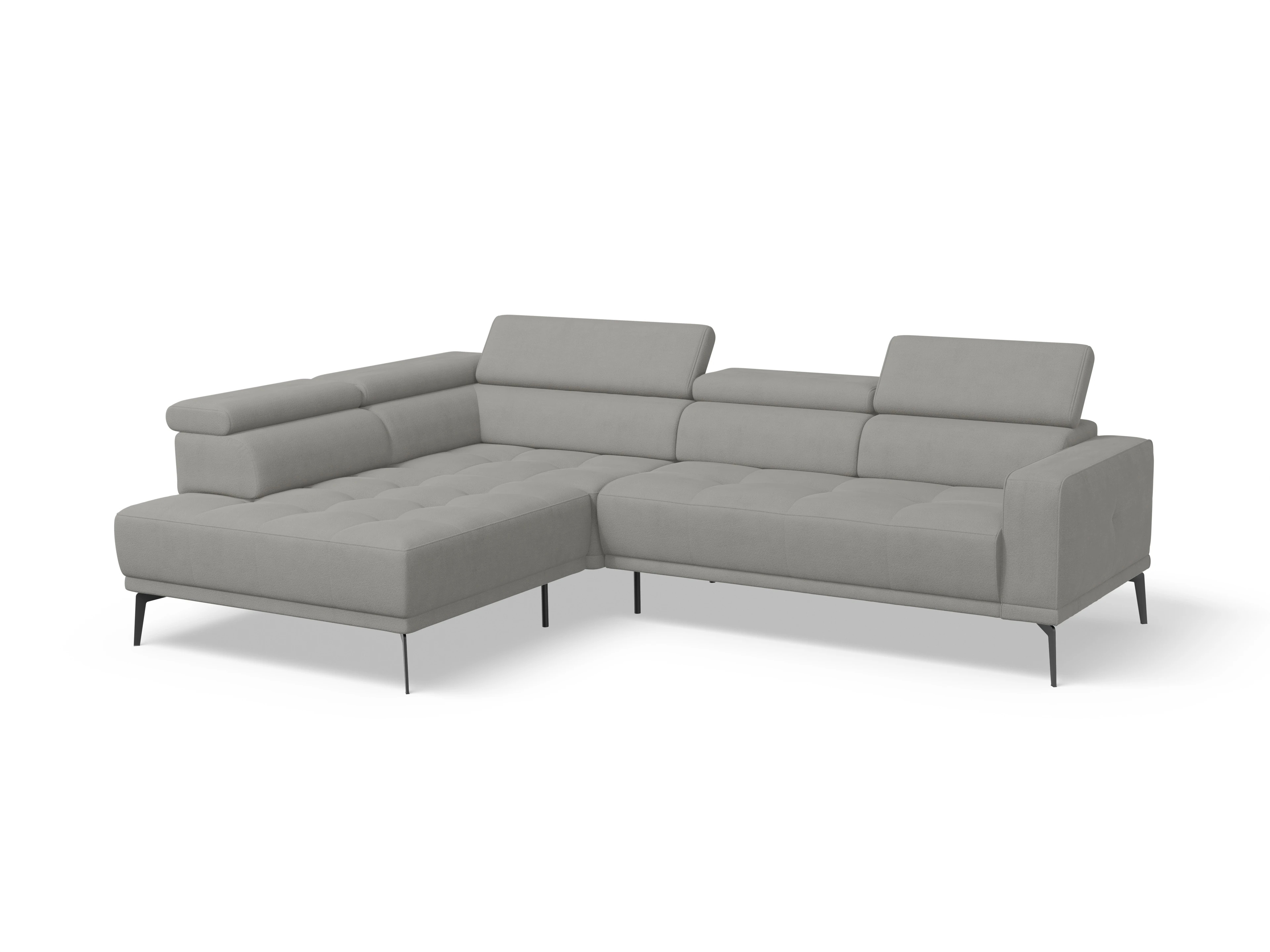 Ansicht des Produktes Marco Ecksofa links Abschluss offen in Stoff Grau