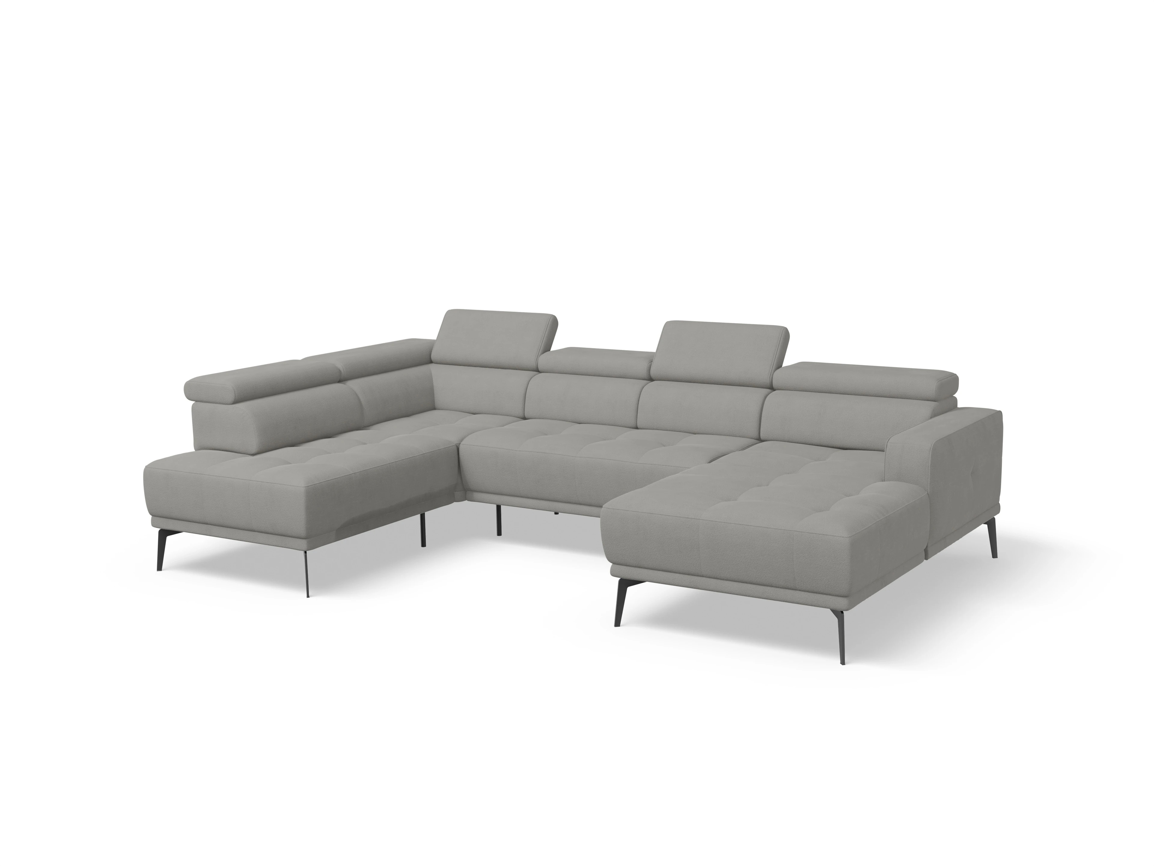 Ansicht des Produktes Marco Wohnlandschaft offen beidseitig in Stoff Grau