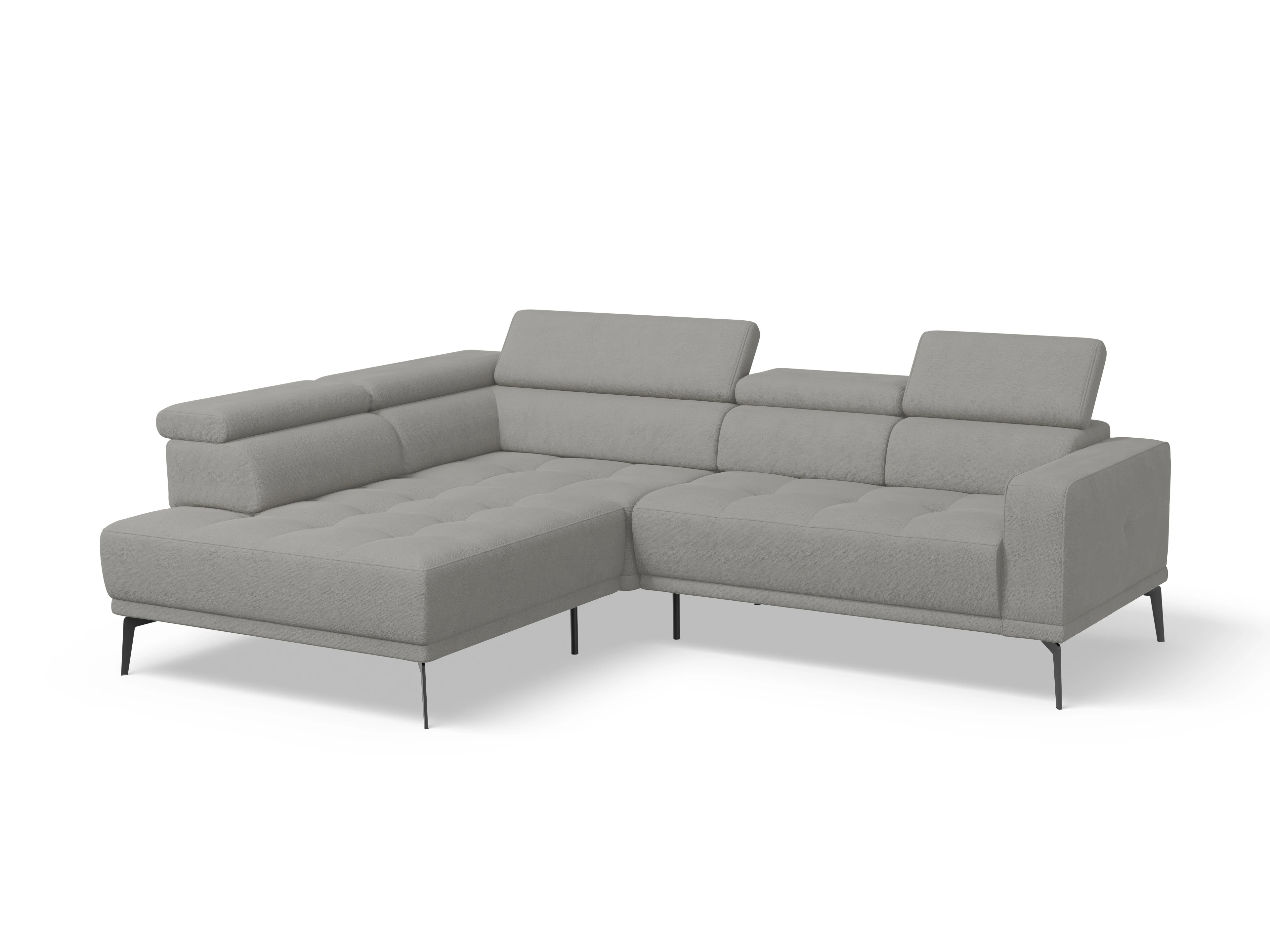 Ansicht des Produktes Marco Ecksofa links Abschluss offen in Stoff Grau