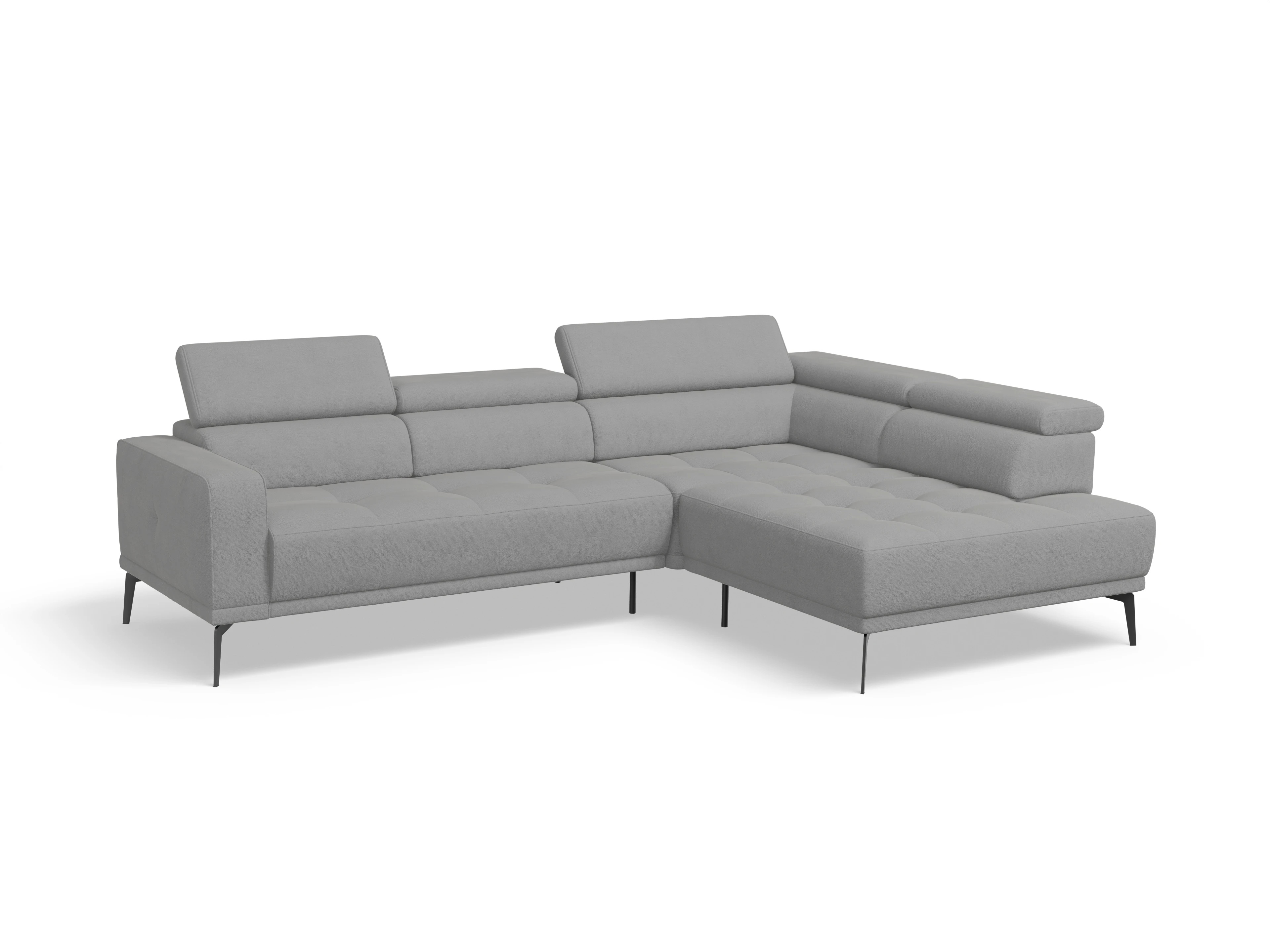 Ansicht des Produktes Marco Ecksofa rechts Abschluss offen in Stoff Grau