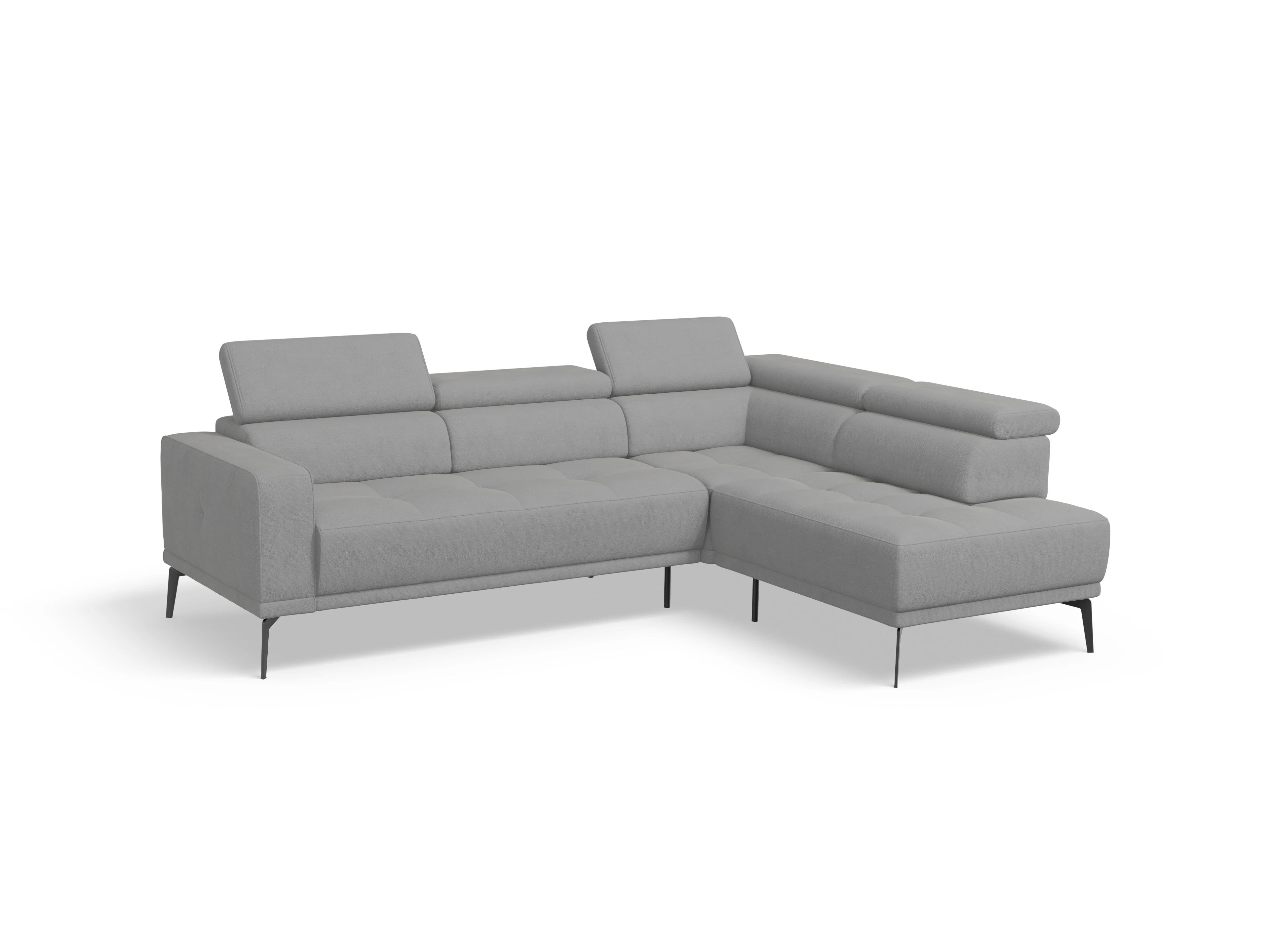 Ansicht des Produktes Marco Ecksofa rechts Abschluss offen in Stoff Grau