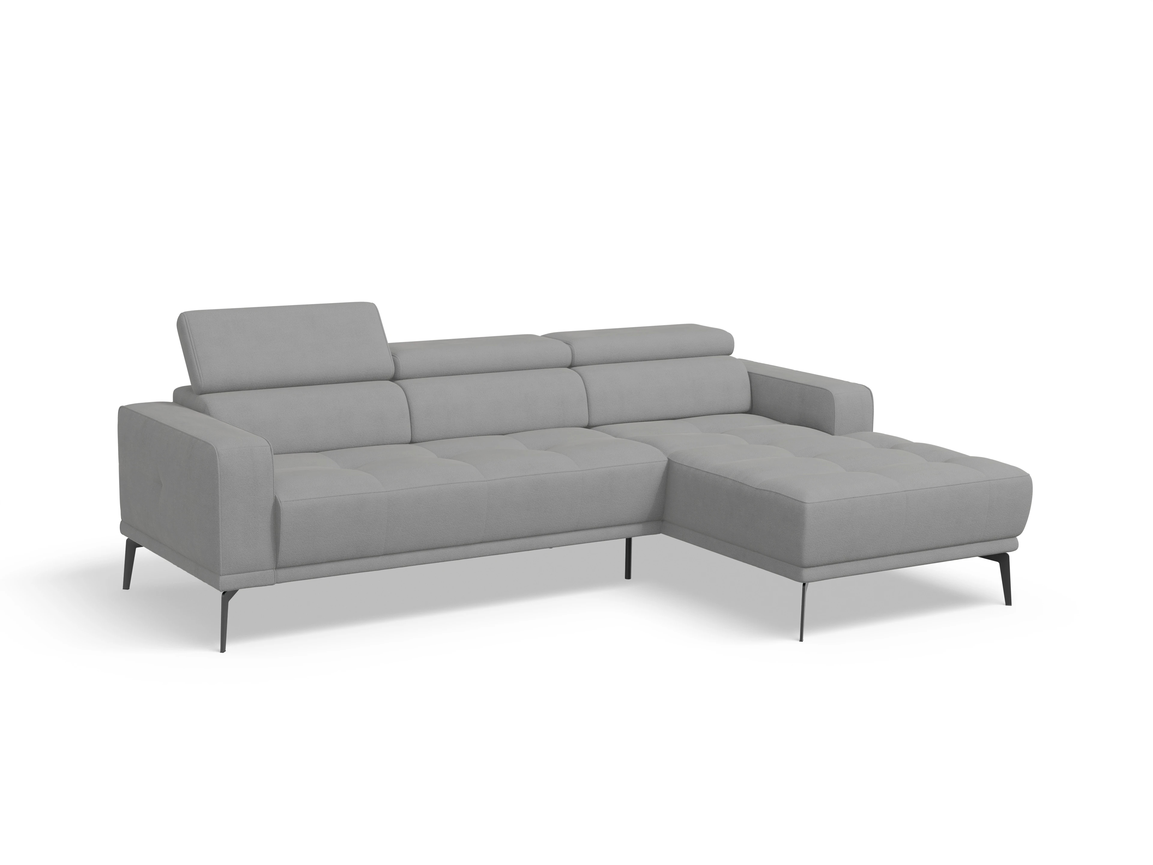 Ansicht des Produktes Marco Ecksofa rechts Abschluss offen in Stoff Grau