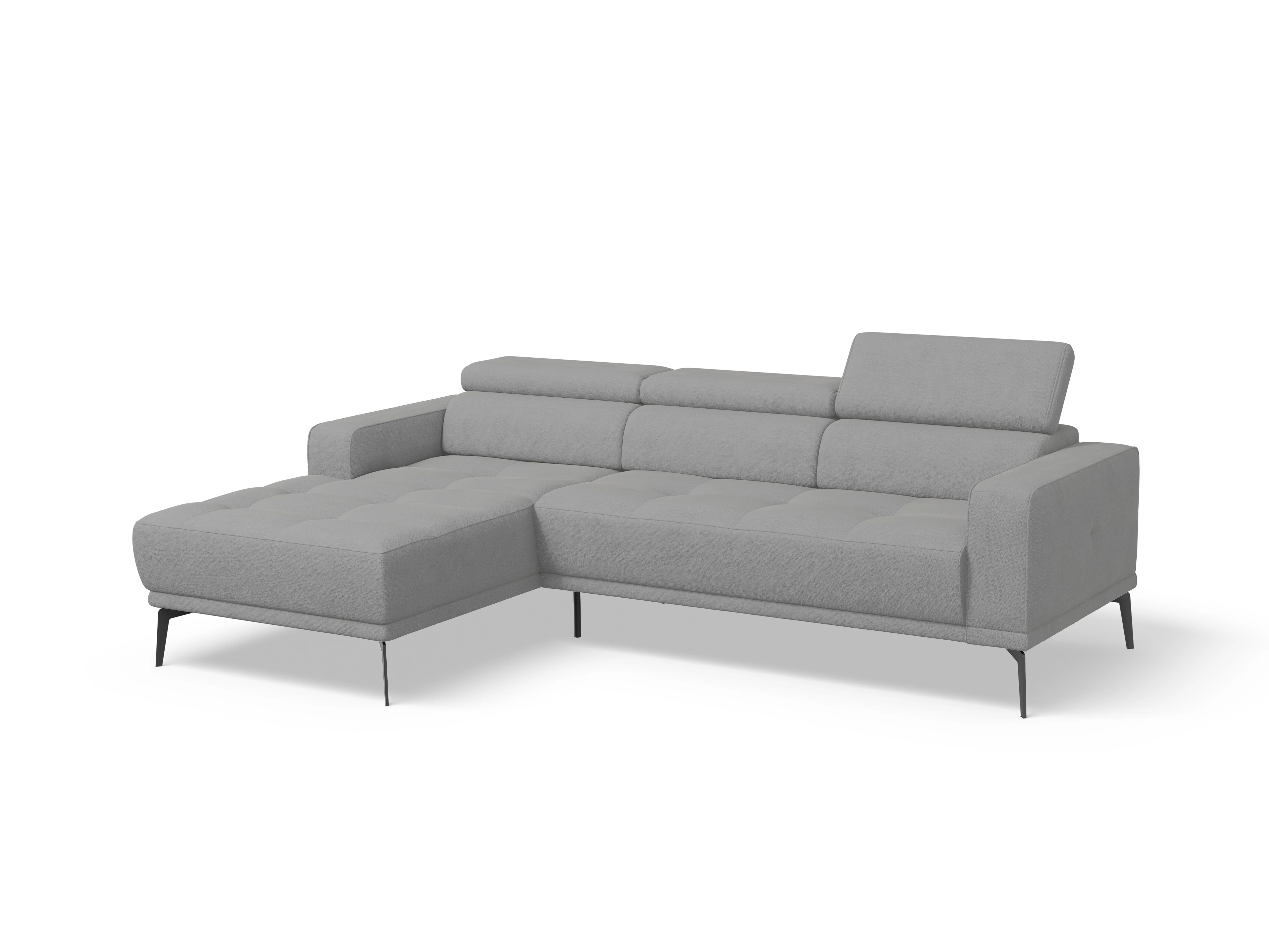 Ansicht des Produktes Marco Ecksofa links Abschluss offen in Stoff Grau