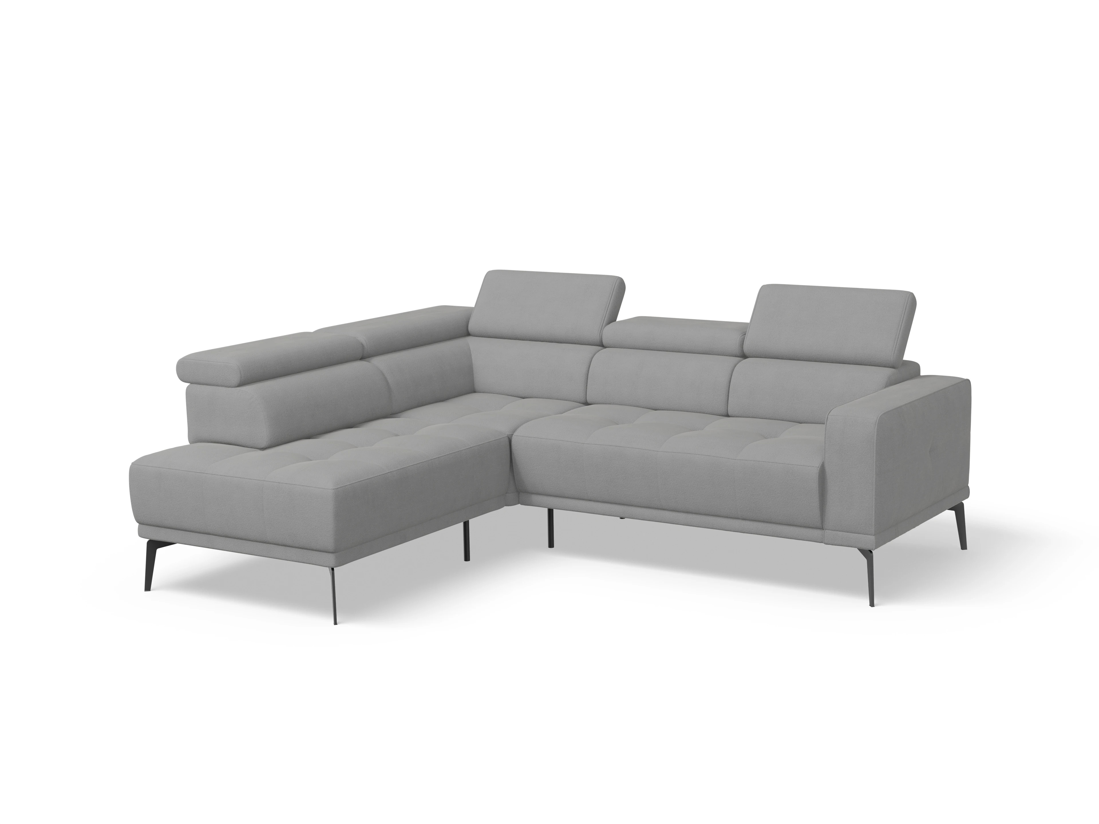 Ansicht des Produktes Marco Ecksofa links Abschluss offen in Stoff Grau