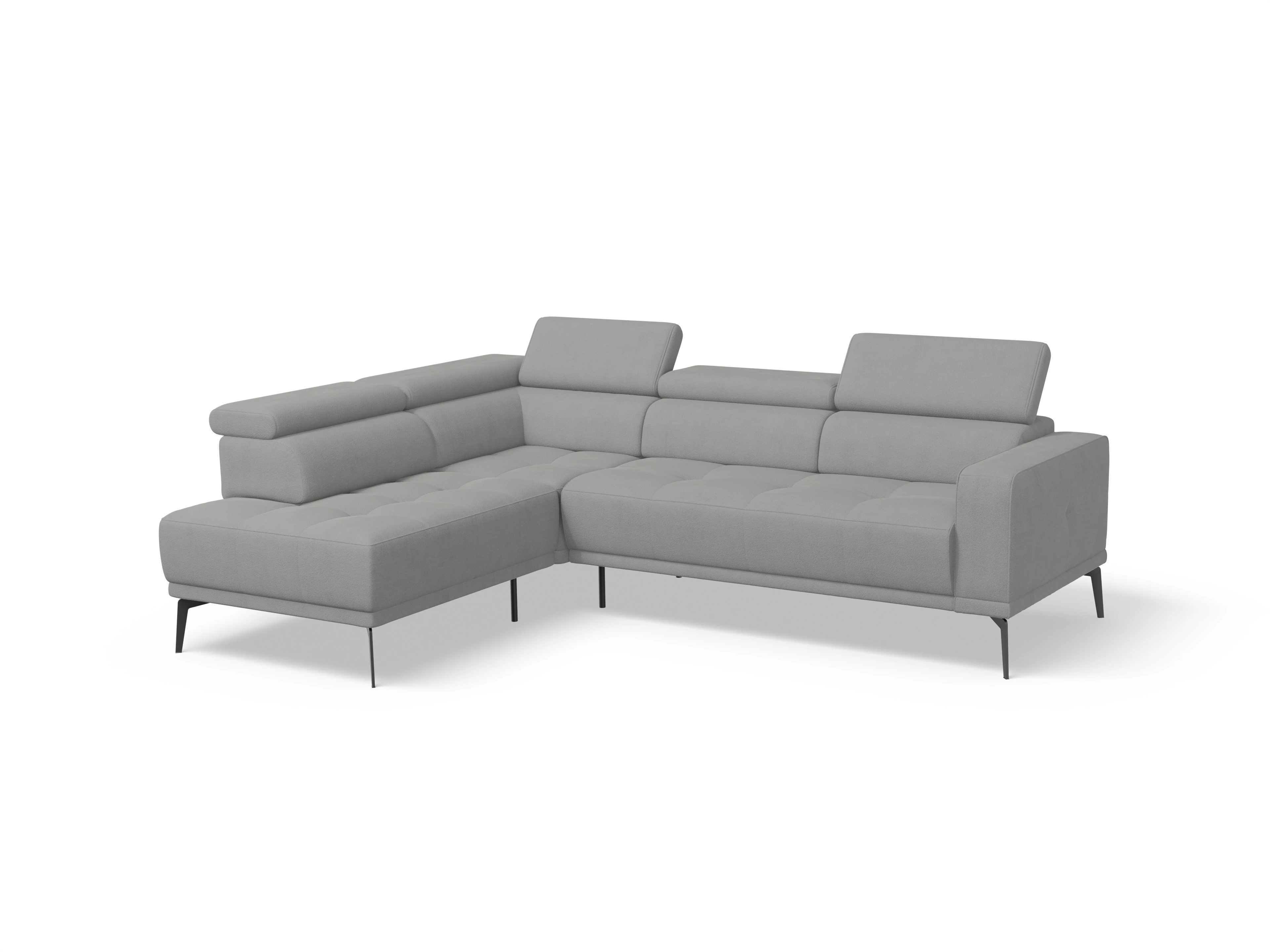 Ansicht des Produktes Marco Ecksofa links Abschluss offen in Stoff Grau
