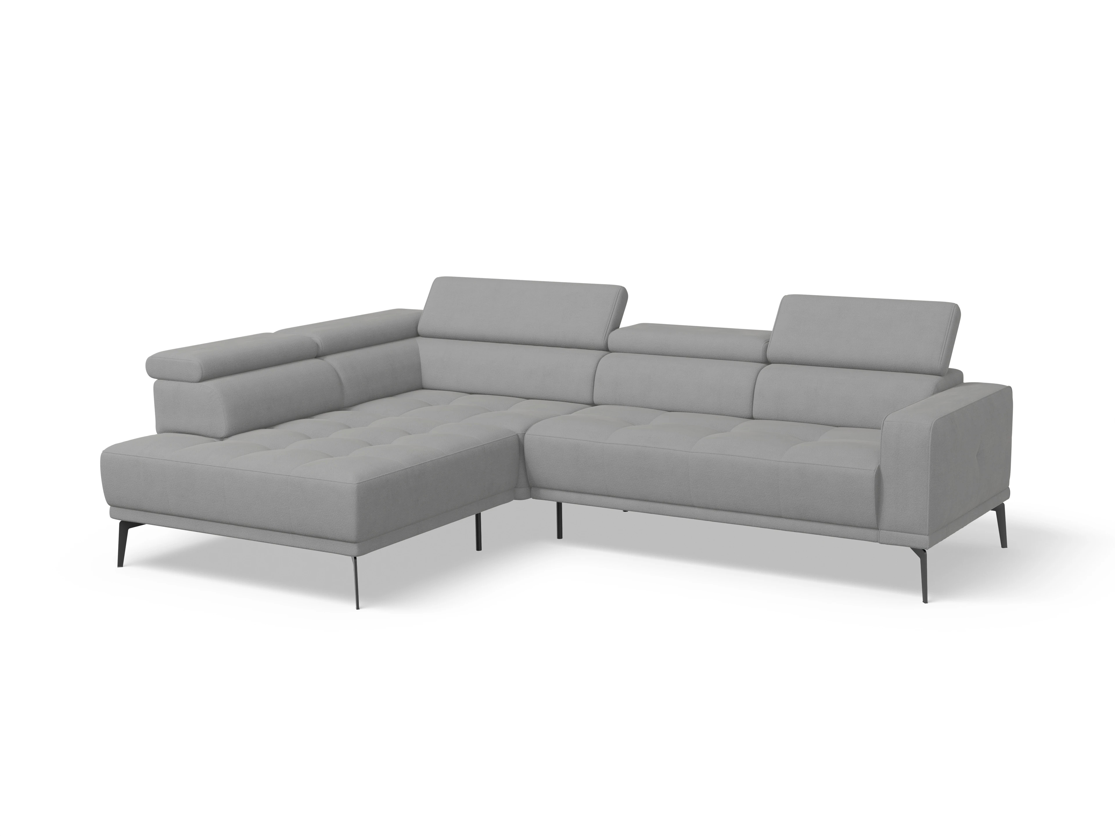 Ansicht des Produktes Marco Ecksofa links Abschluss offen in Stoff Grau