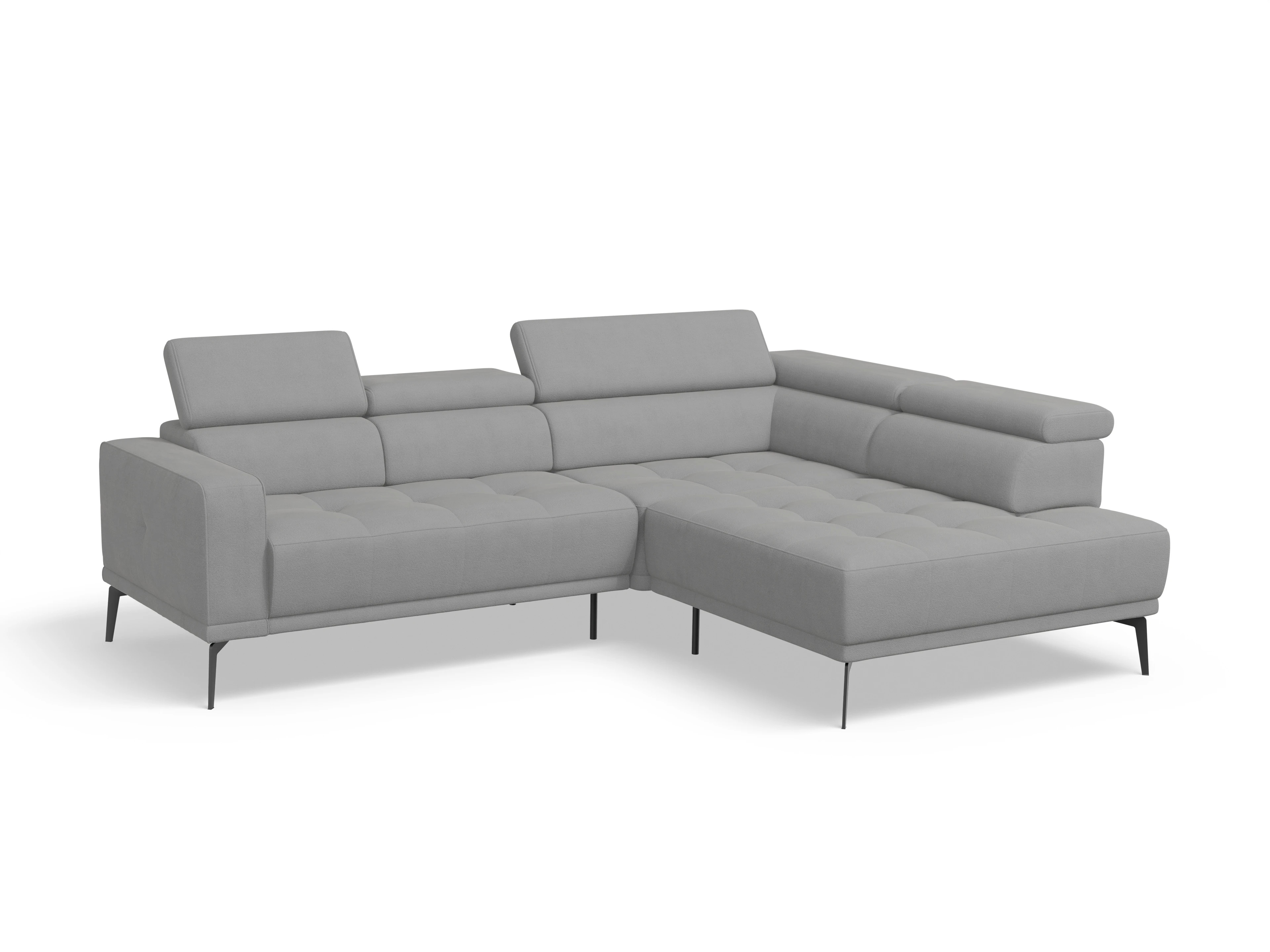 Ansicht des Produktes Marco Ecksofa rechts Abschluss offen in Stoff Grau