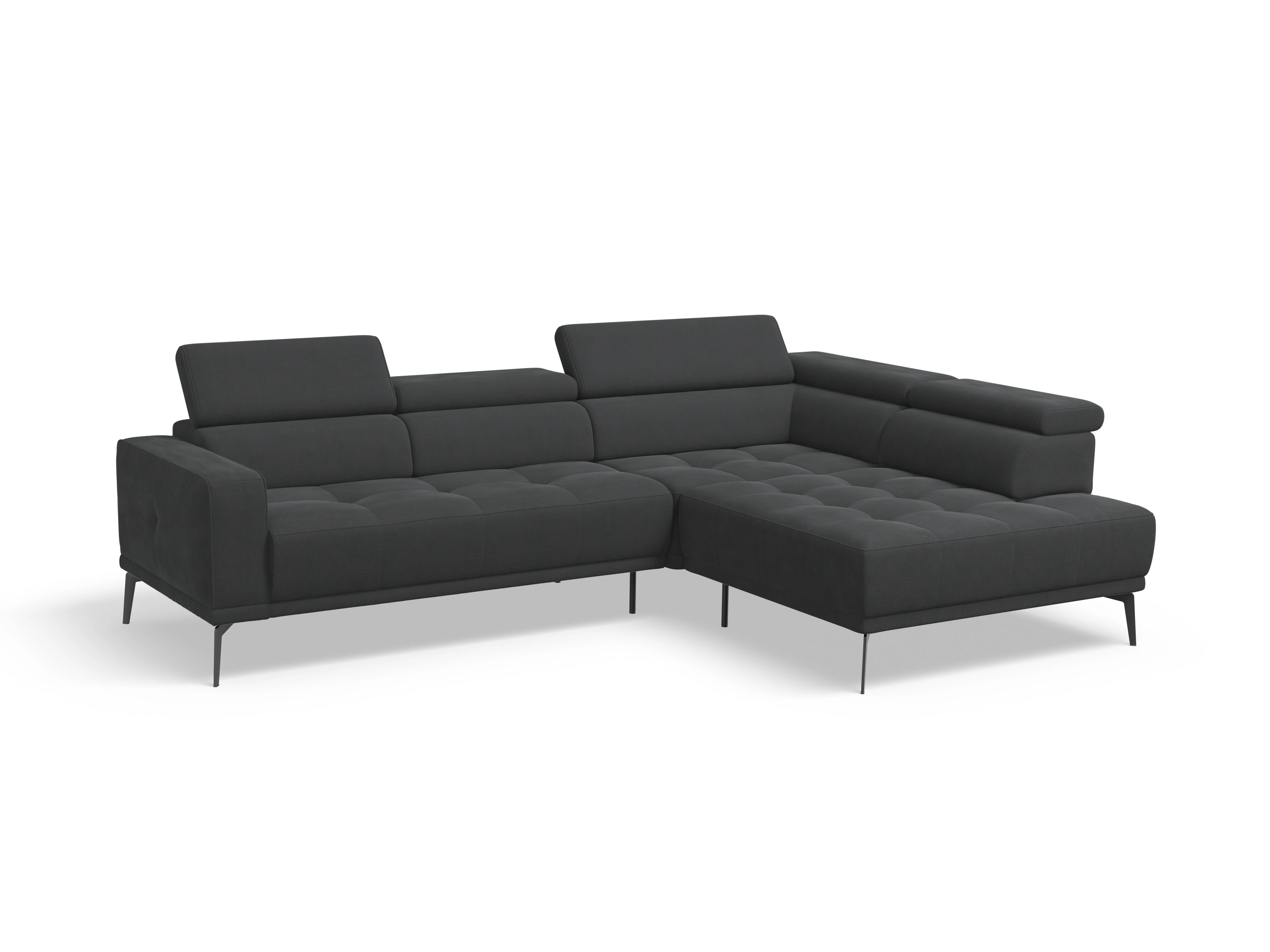 Ansicht des Produktes Marco Ecksofa rechts Abschluss offen in Stoff Schwarz
