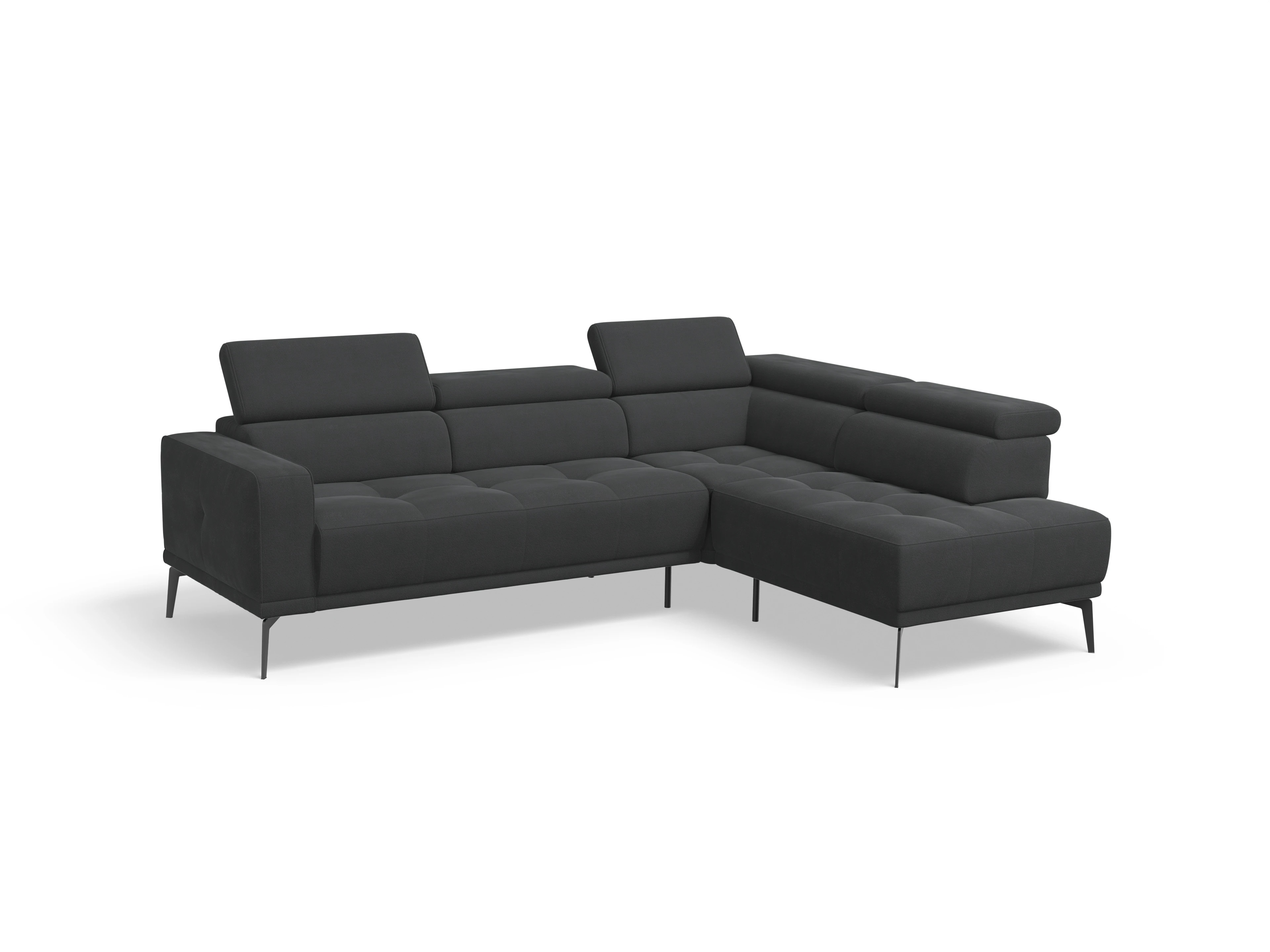 Ansicht des Produktes Marco Ecksofa rechts Abschluss offen in Stoff Schwarz