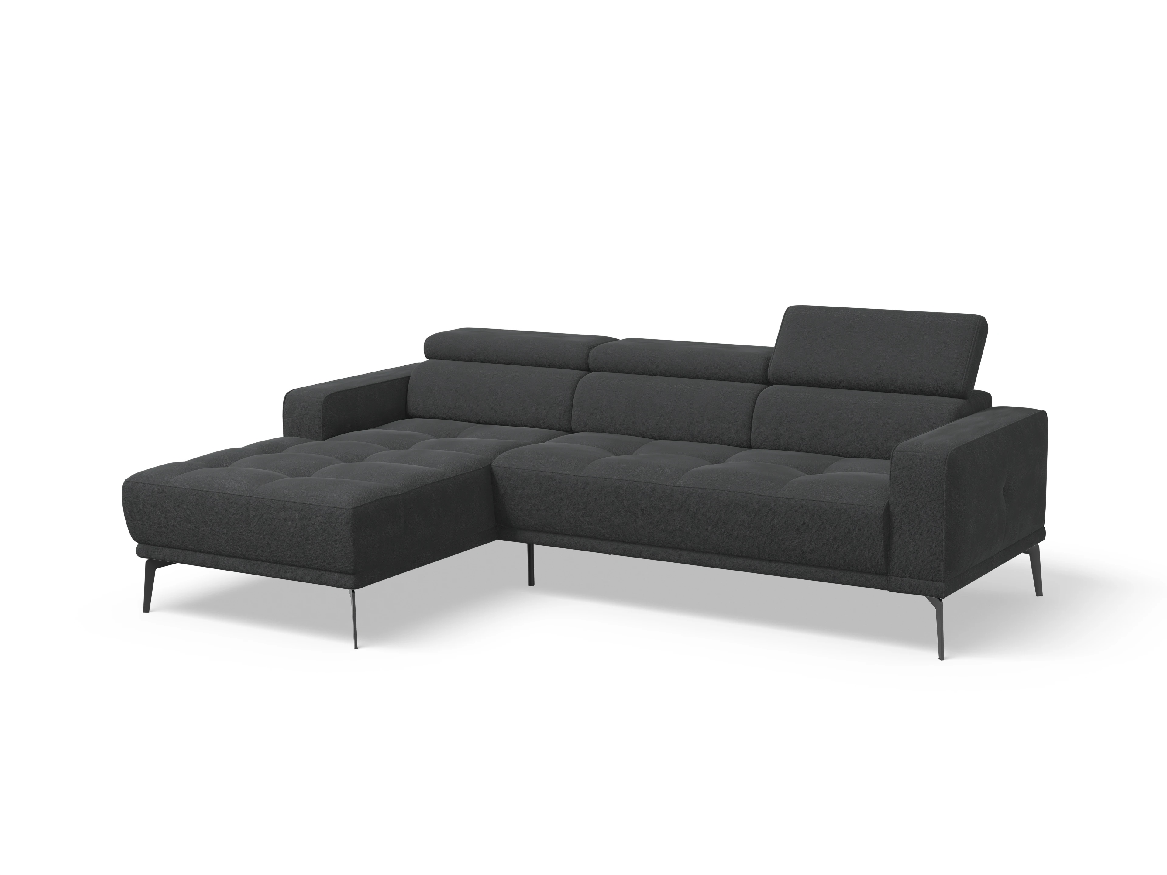 Ansicht des Produktes Marco Ecksofa links Abschluss offen in Stoff Schwarz