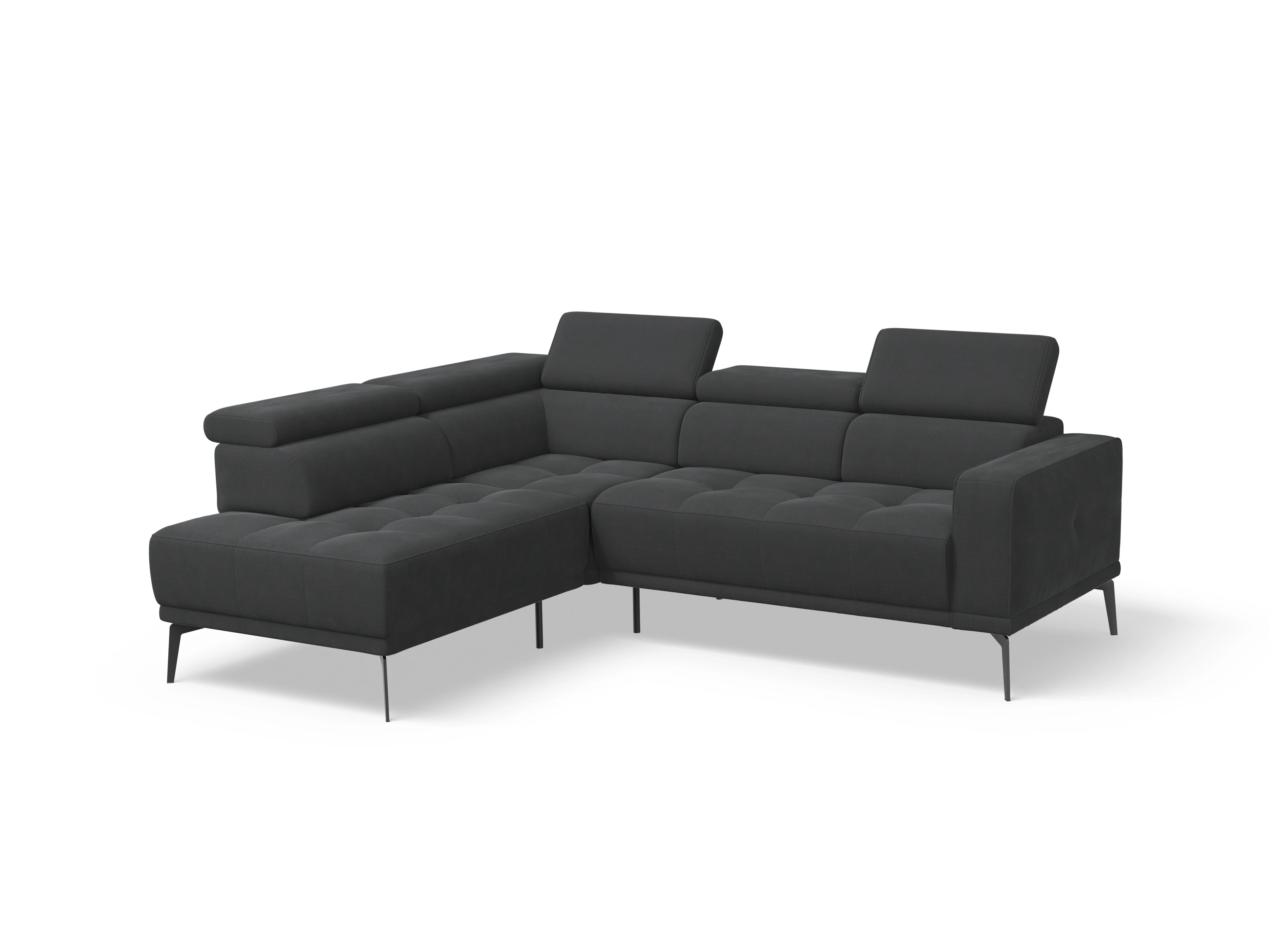 Ansicht des Produktes Marco Ecksofa links Abschluss offen in Stoff Schwarz