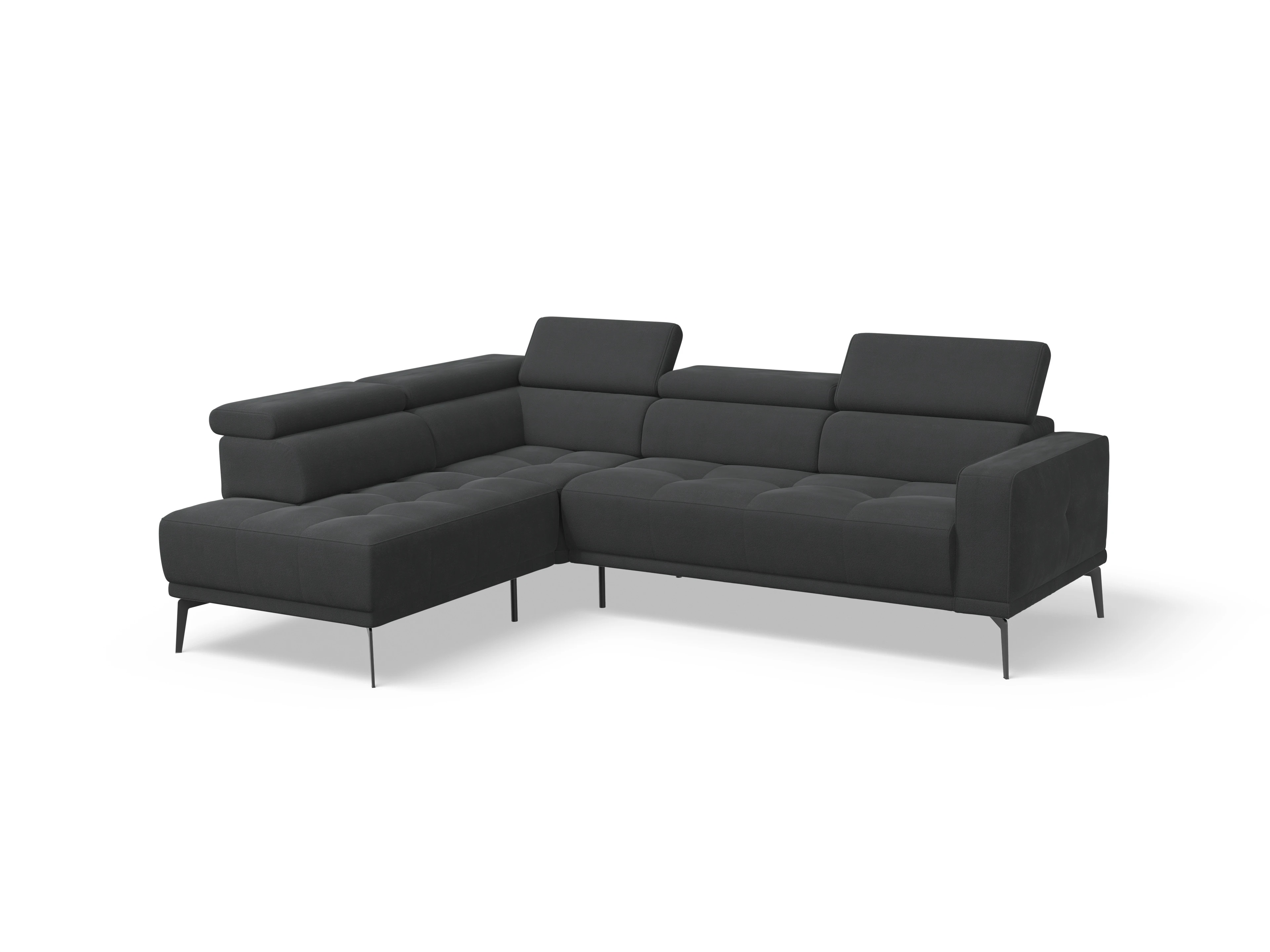 Ansicht des Produktes Marco Ecksofa links Abschluss offen in Stoff Schwarz