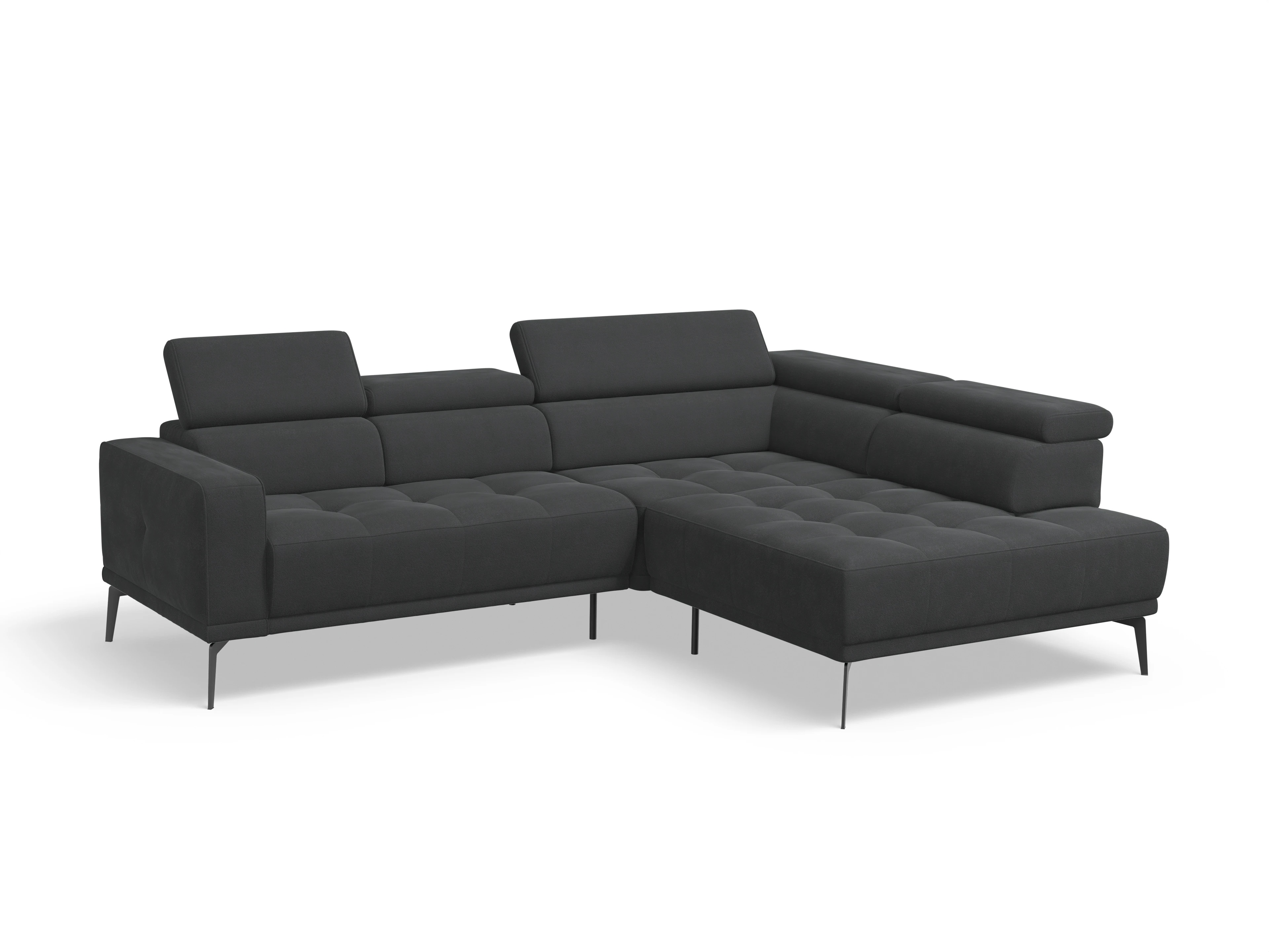 Ansicht des Produktes Marco Ecksofa rechts Abschluss offen in Stoff Schwarz