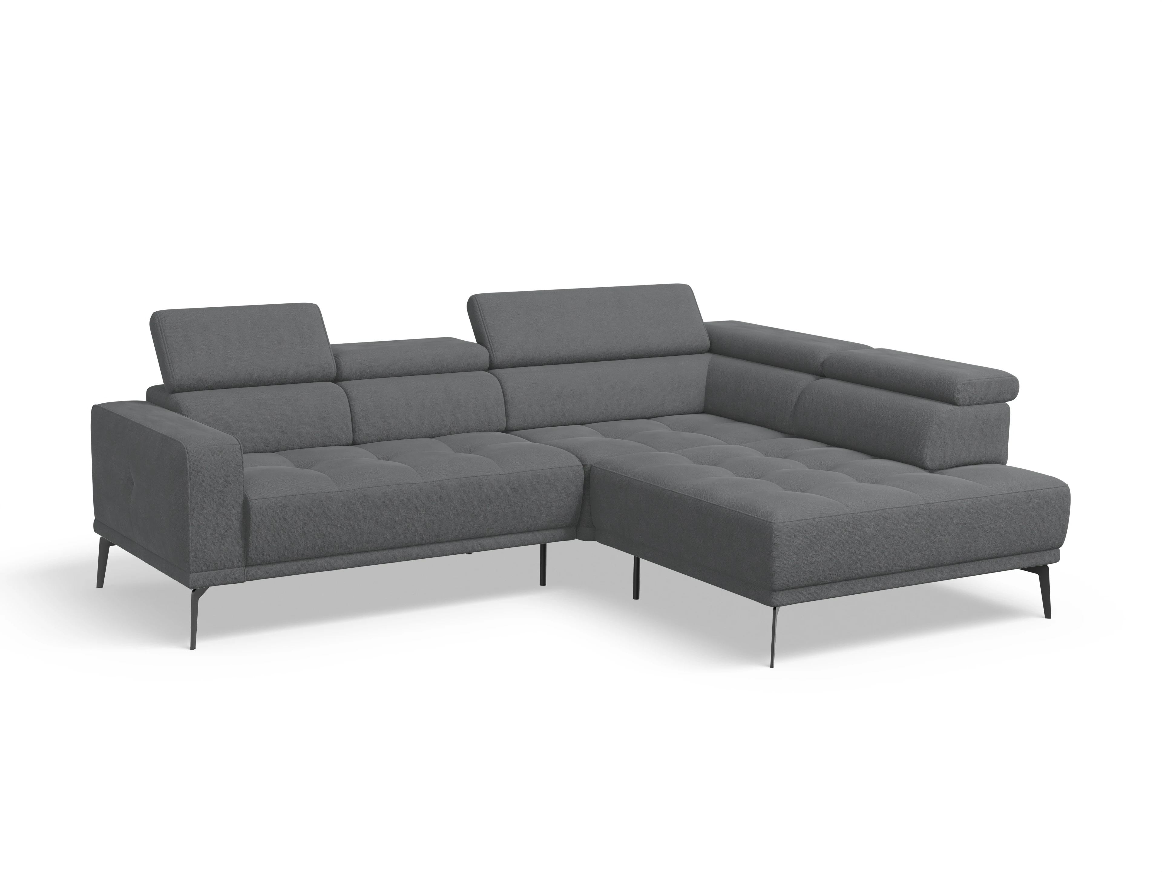 Ansicht des Produktes Marco Ecksofa rechts Abschluss offen in Stoff Grau