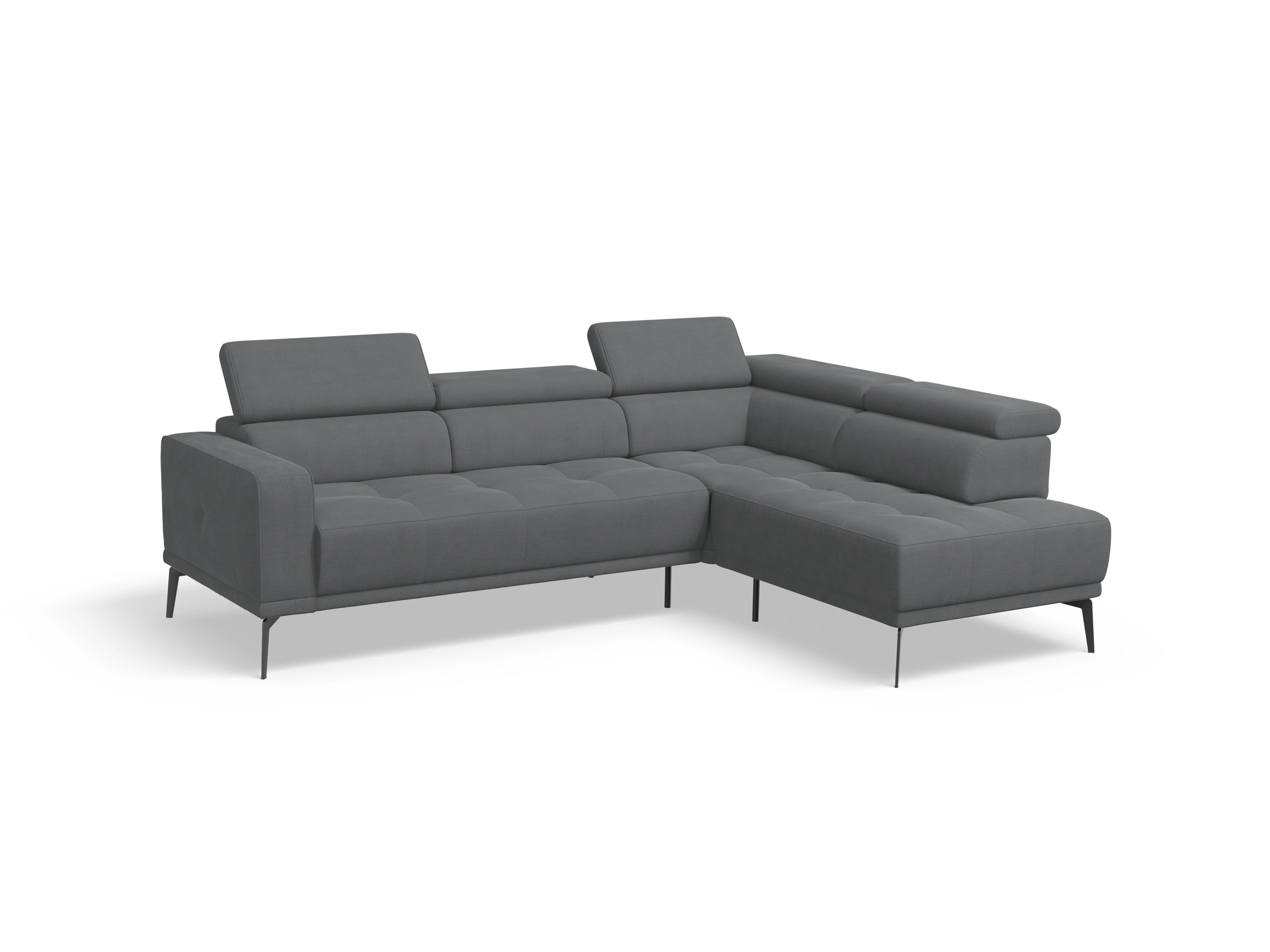 Ansicht des Produktes Marco Ecksofa rechts Abschluss offen in Stoff Grau