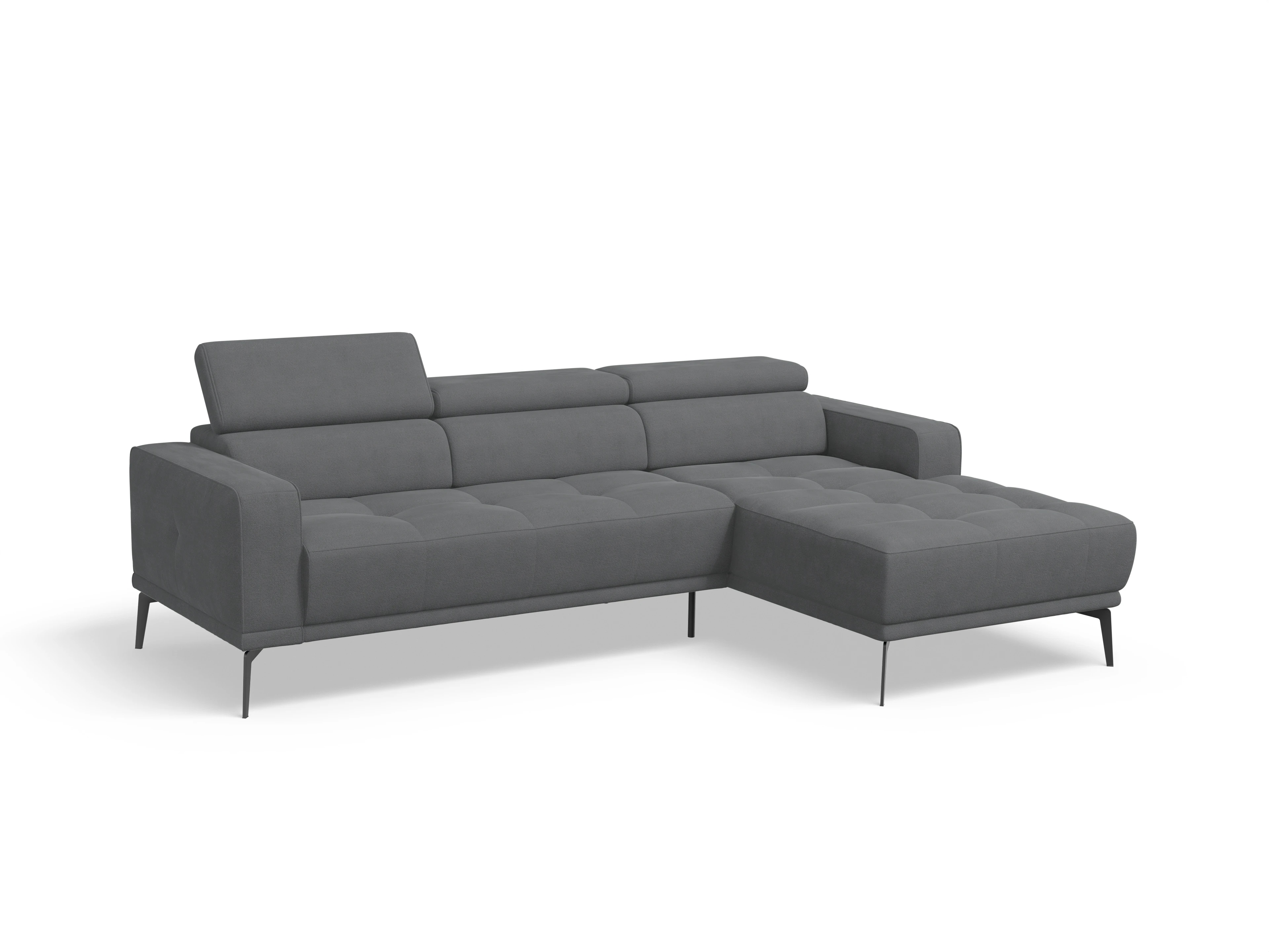 Ansicht des Produktes Marco Ecksofa rechts Abschluss offen in Stoff Grau