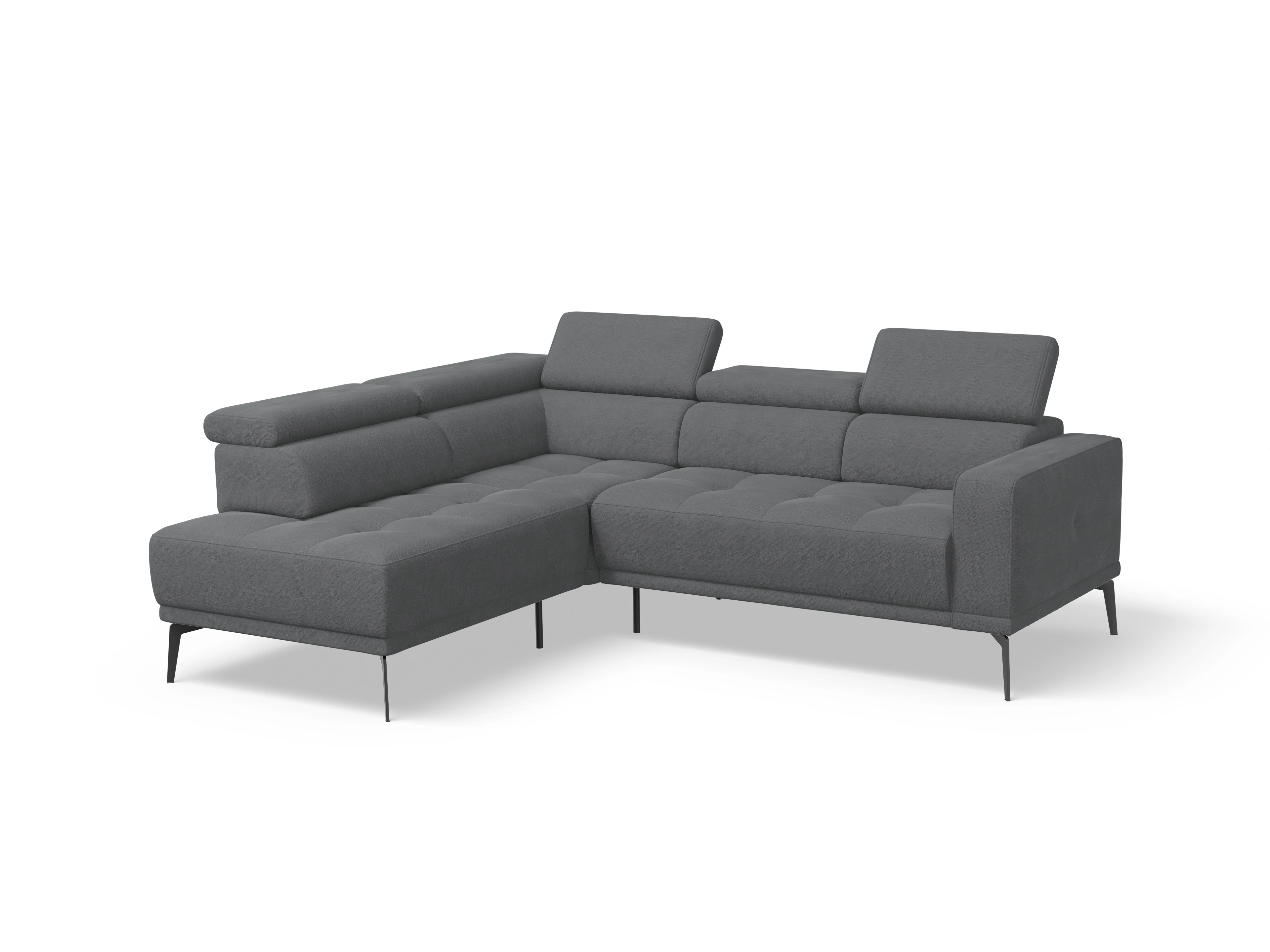 Ansicht des Produktes Marco Ecksofa links Abschluss offen in Stoff Grau