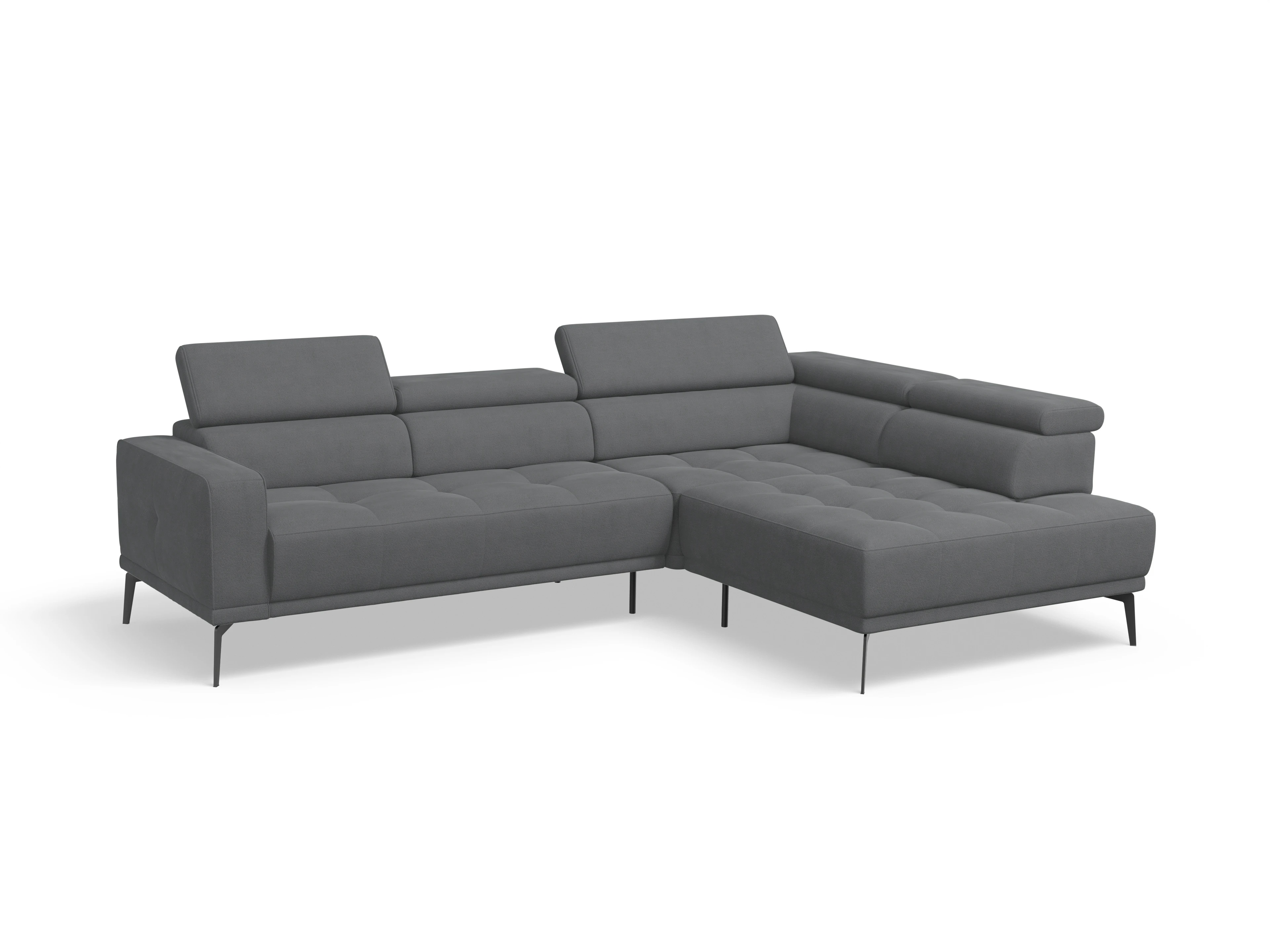 Ansicht des Produktes Marco Ecksofa rechts Abschluss offen in Stoff Grau