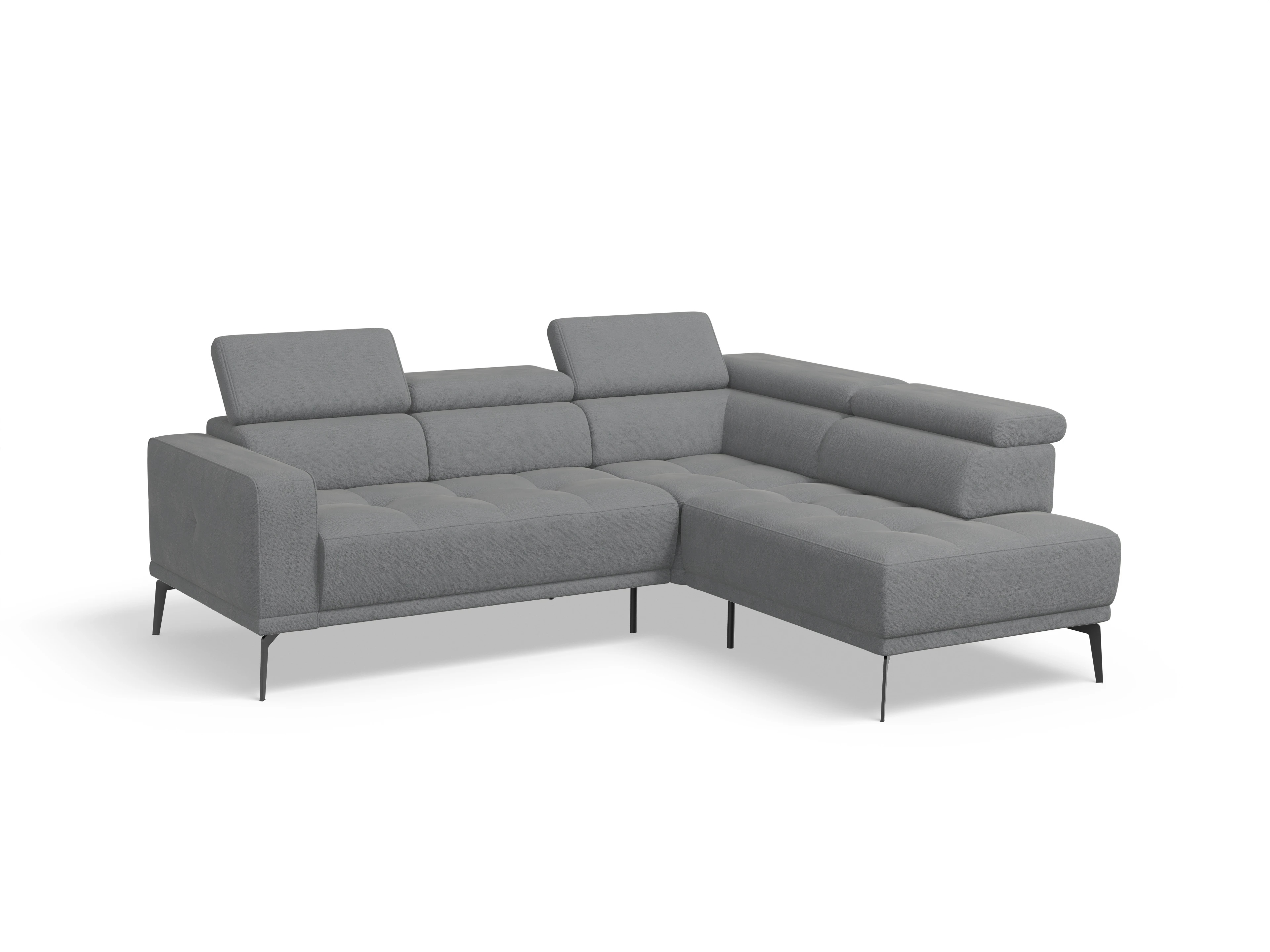 Ansicht des Produktes Marco Ecksofa rechts Abschluss offen in Stoff Grau