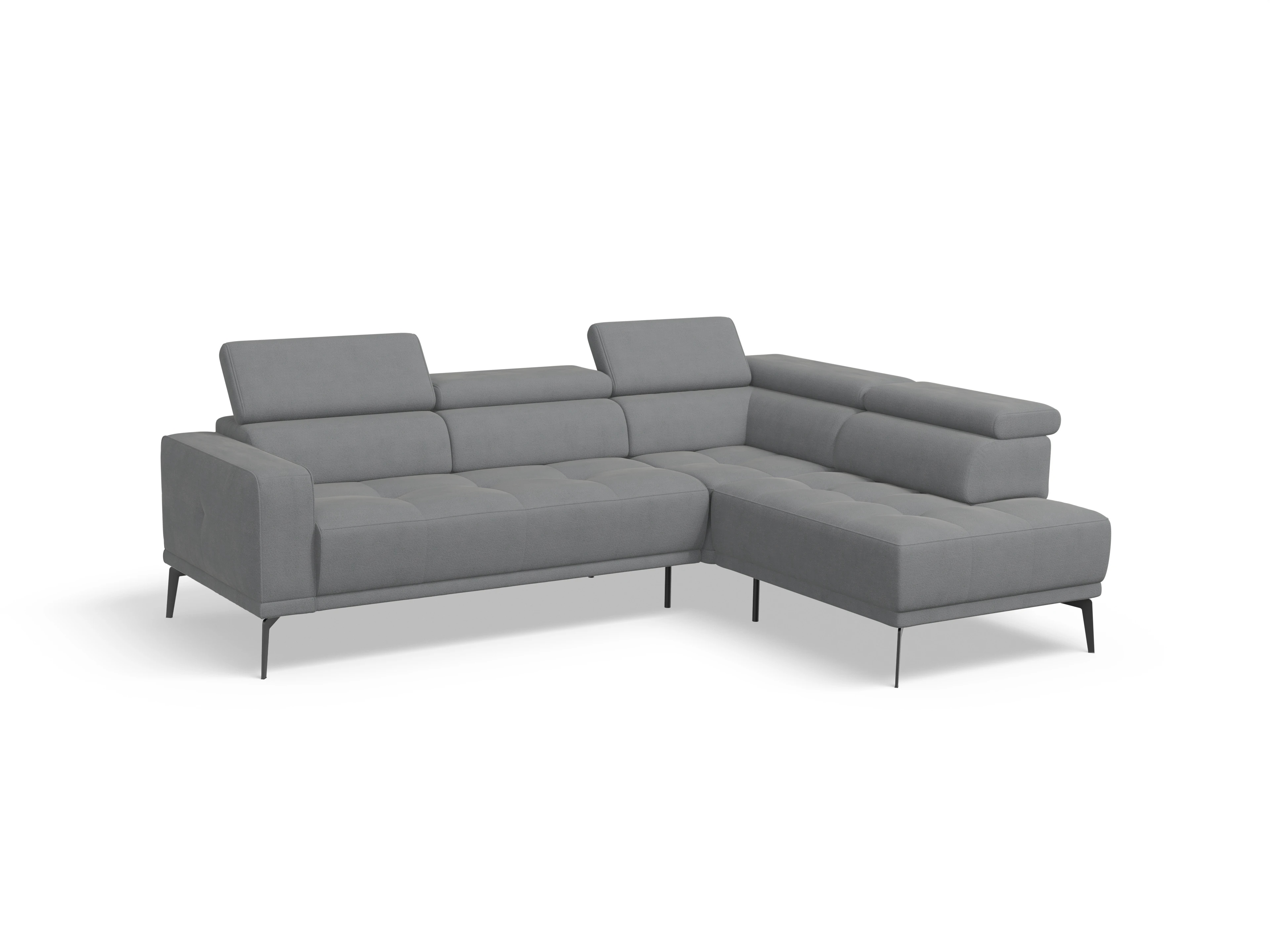 Ansicht des Produktes Marco Ecksofa rechts Abschluss offen in Stoff Grau