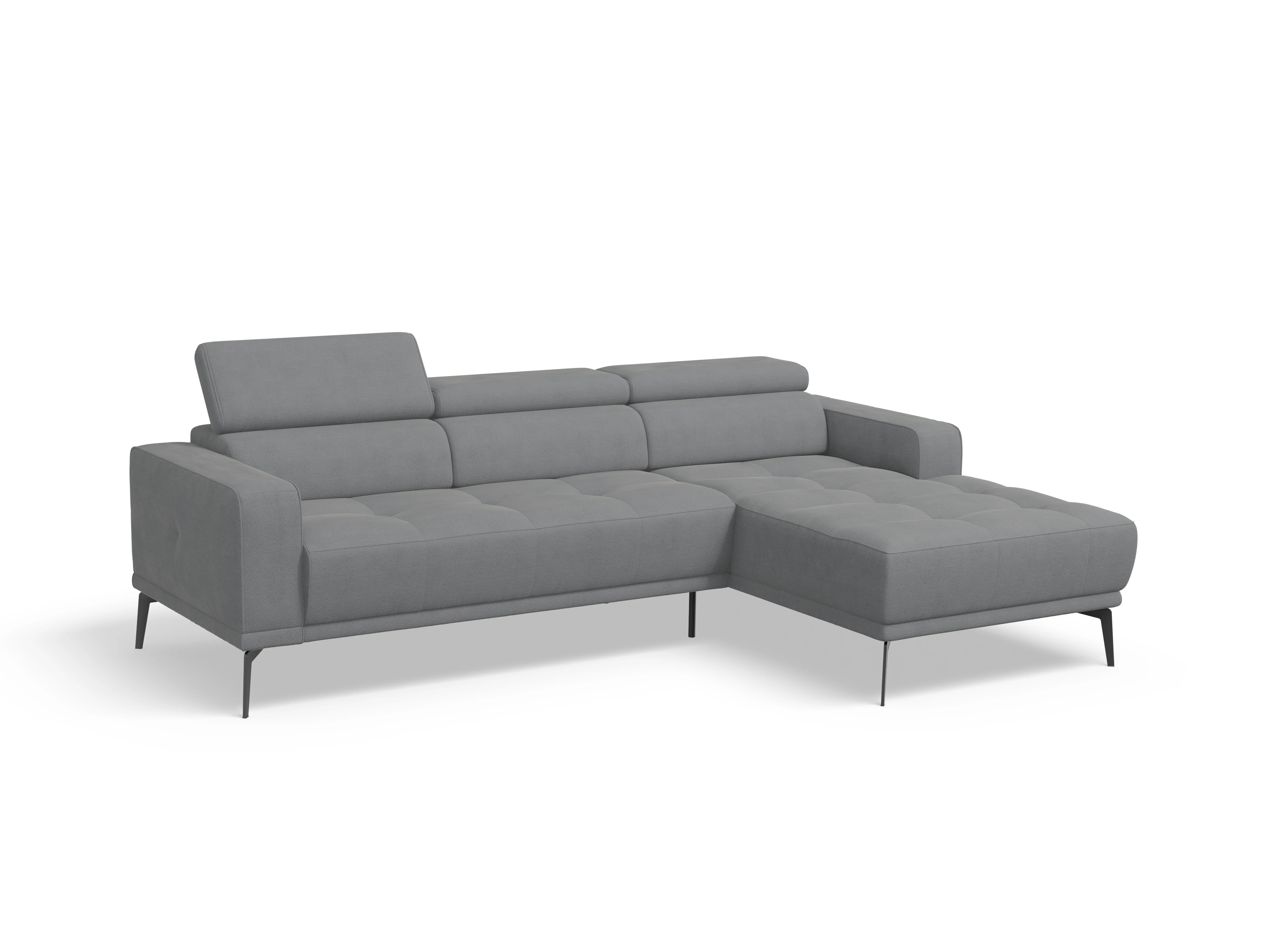 Ansicht des Produktes Marco Ecksofa rechts Abschluss offen in Stoff Grau