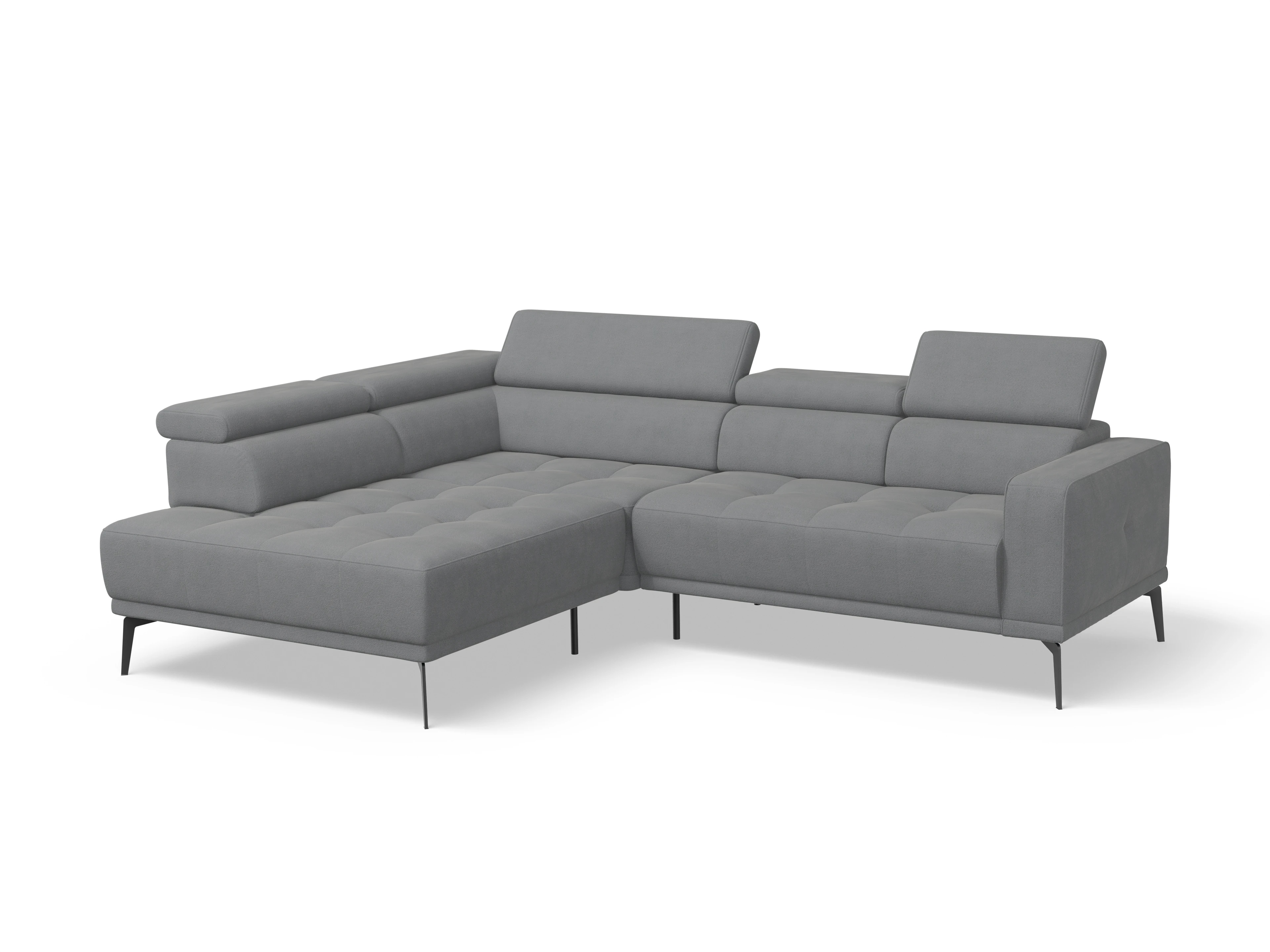 Ansicht des Produktes Marco Ecksofa links Abschluss offen in Stoff Grau