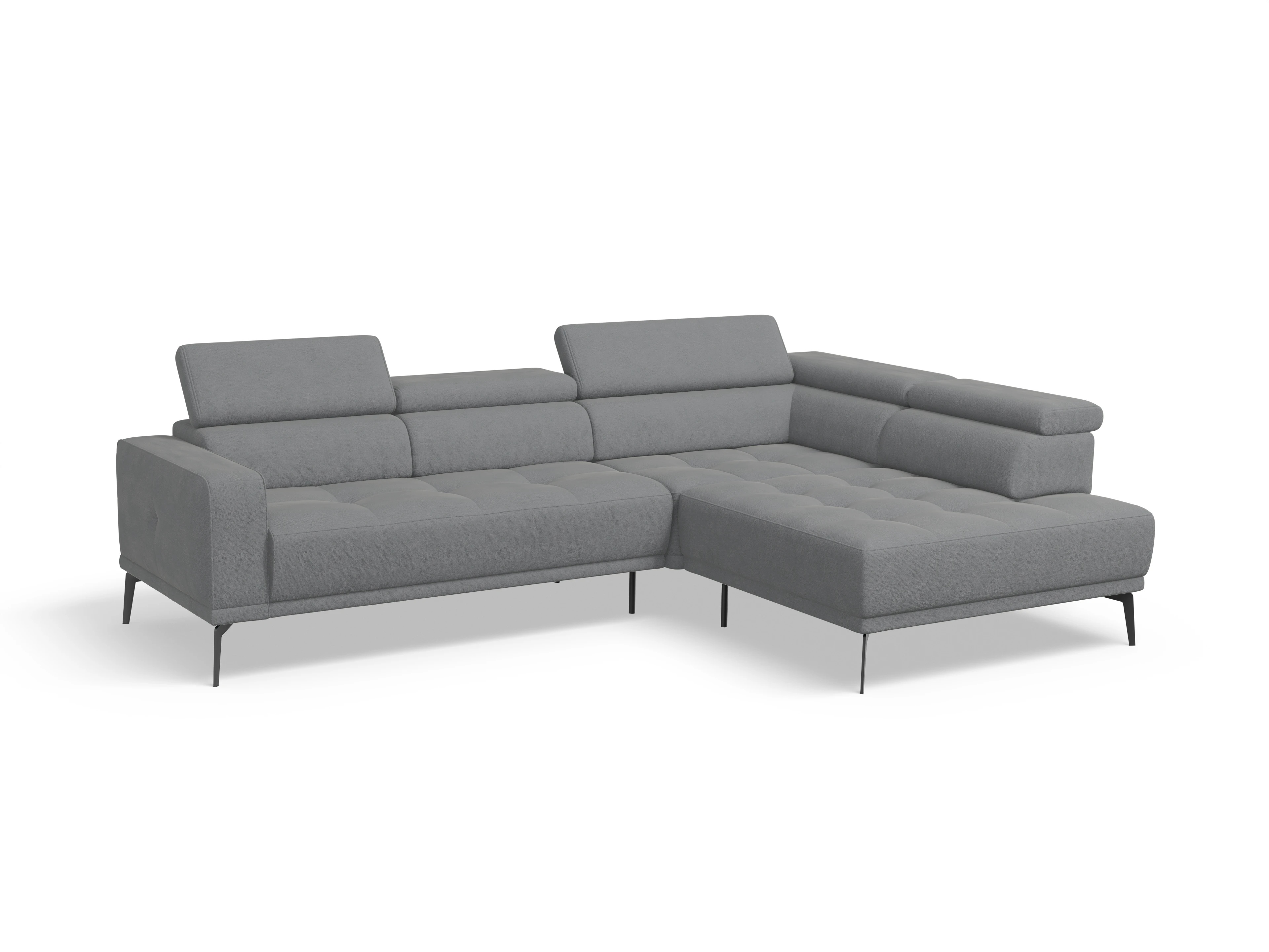 Ansicht des Produktes Marco Ecksofa rechts Abschluss offen in Stoff Grau