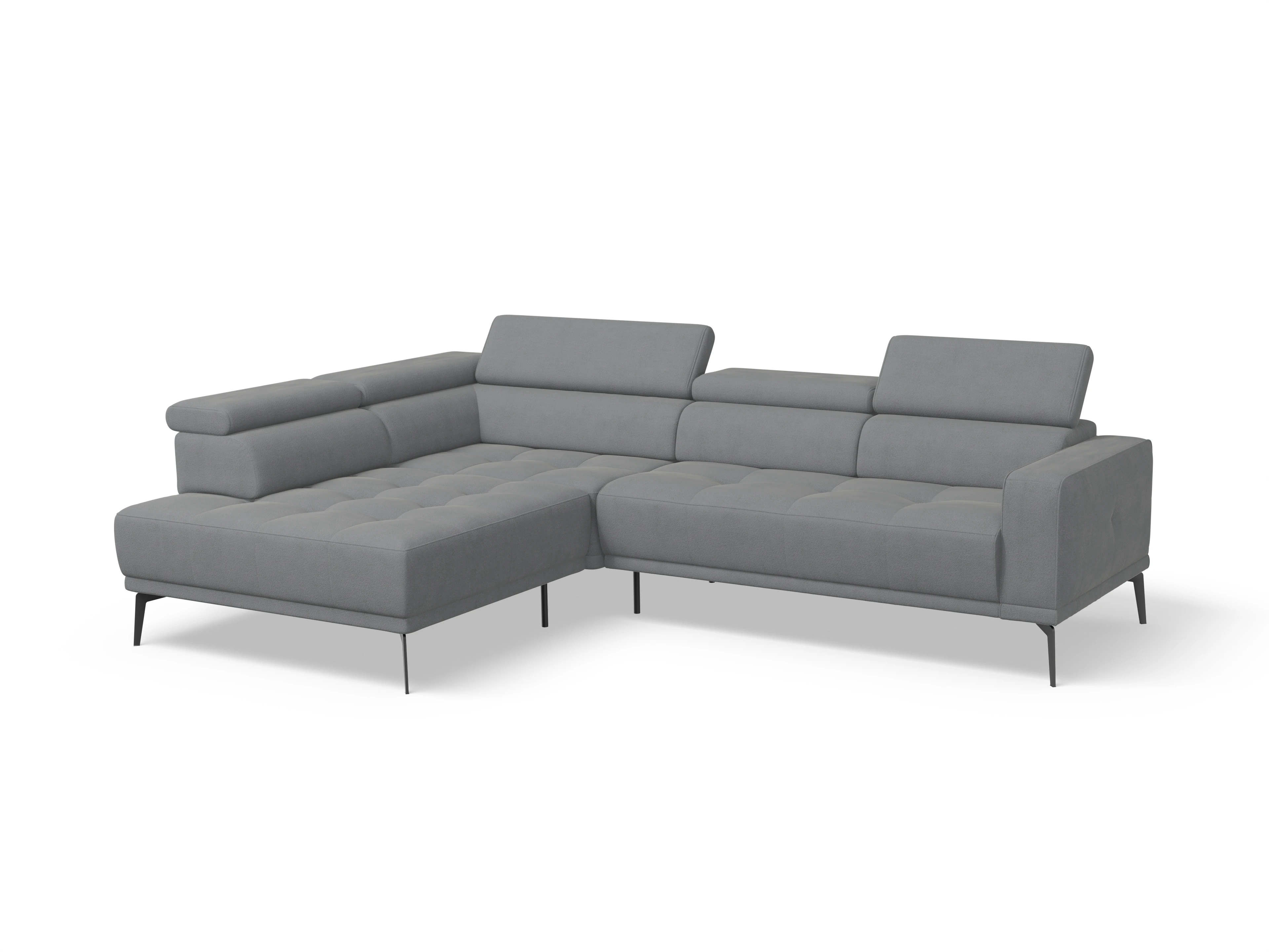 Ansicht des Produktes Marco Ecksofa links Abschluss offen in Stoff Grau