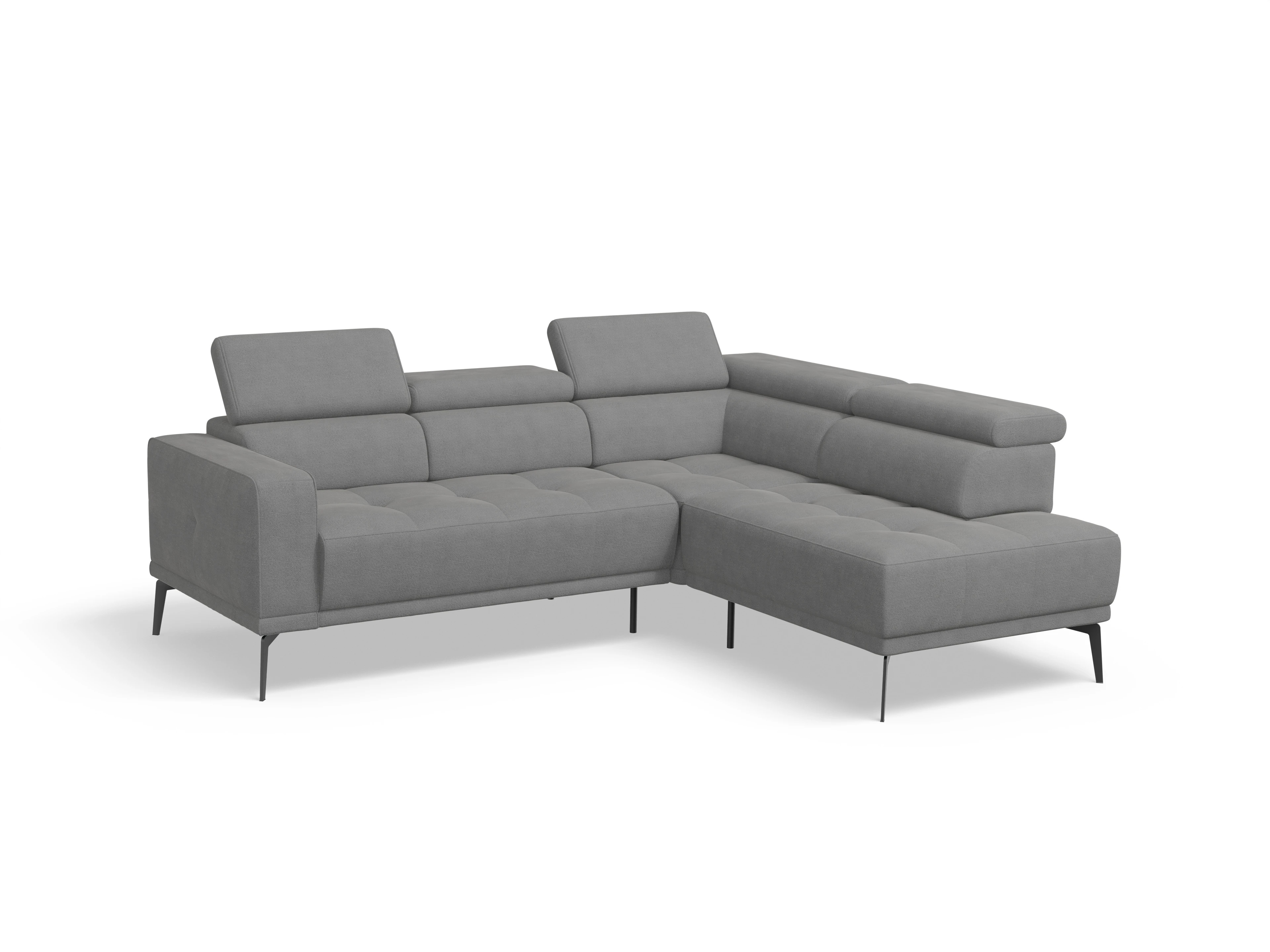 Ansicht des Produktes Marco Ecksofa rechts Abschluss offen in Stoff Grau