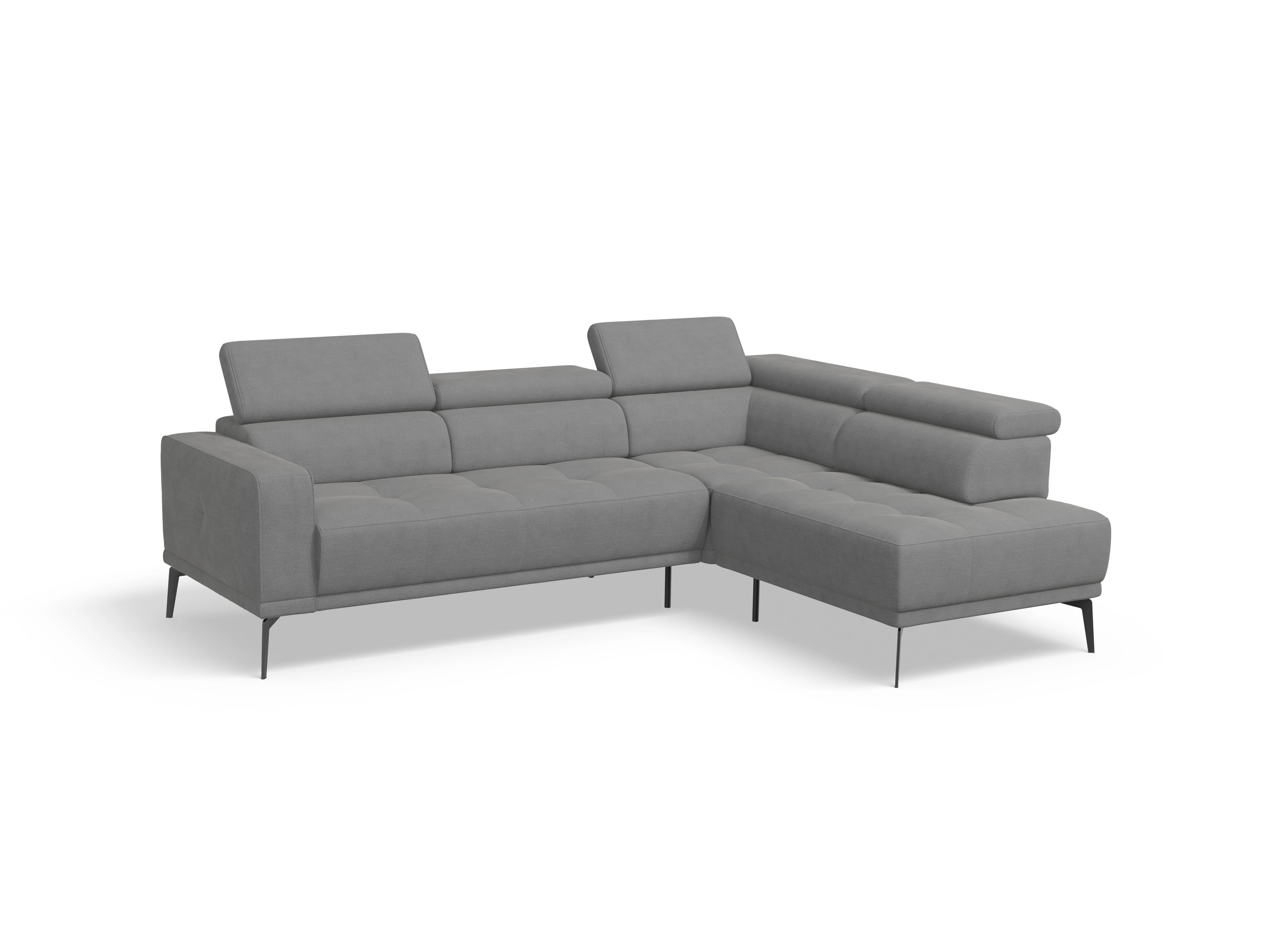 Ansicht des Produktes Marco Ecksofa rechts Abschluss offen in Stoff Grau