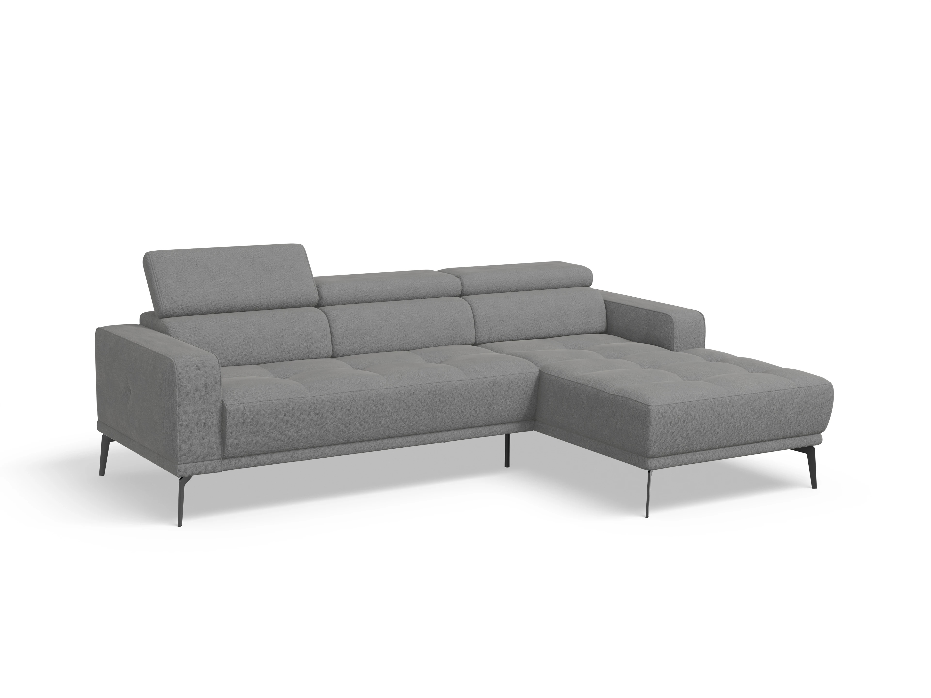 Ansicht des Produktes Marco Ecksofa rechts Abschluss offen in Stoff Grau