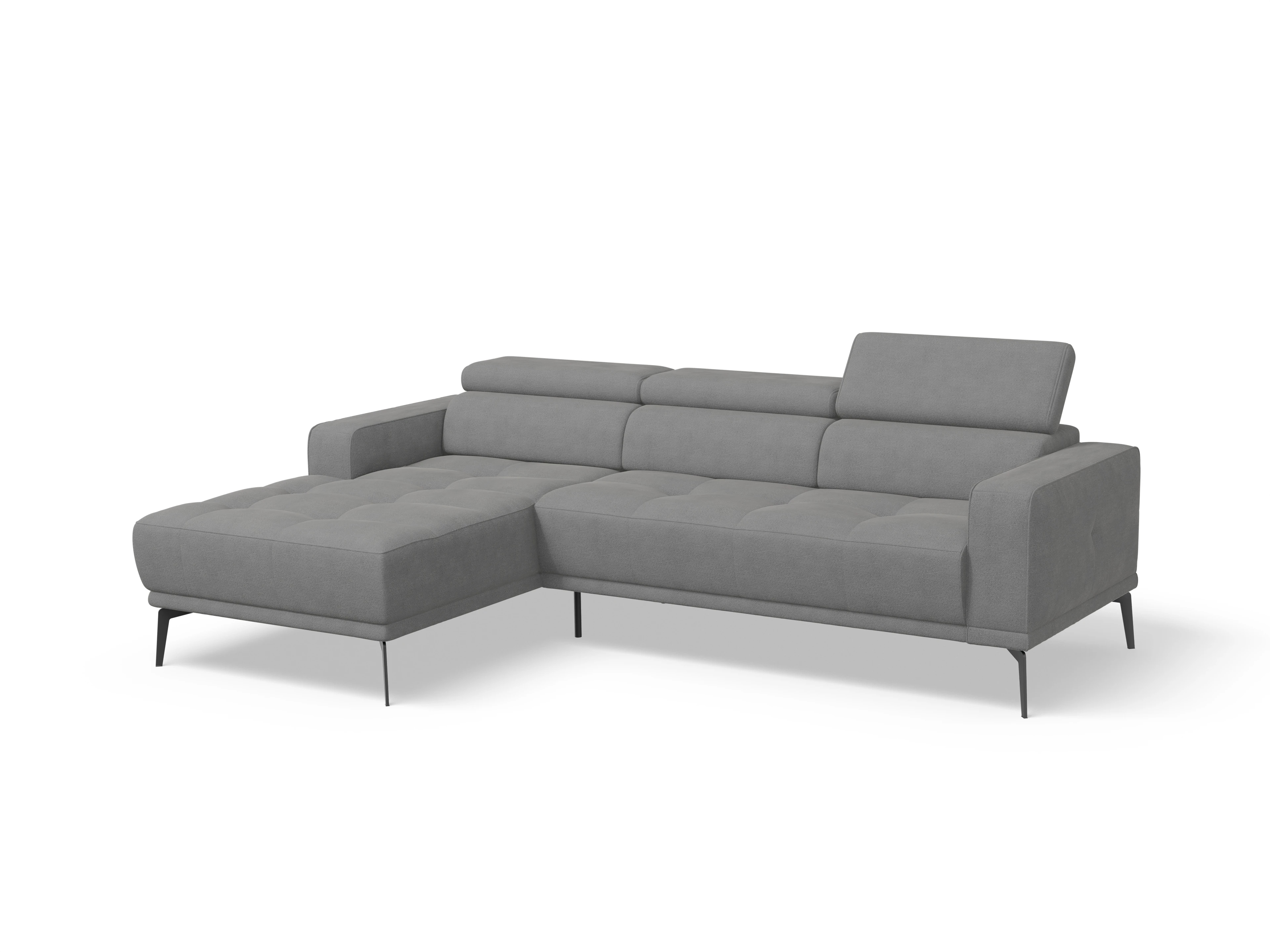 Marco LO Medium L Ansicht des Produktes Marco Ecksofa links Abschluss offen in Stoff Grau