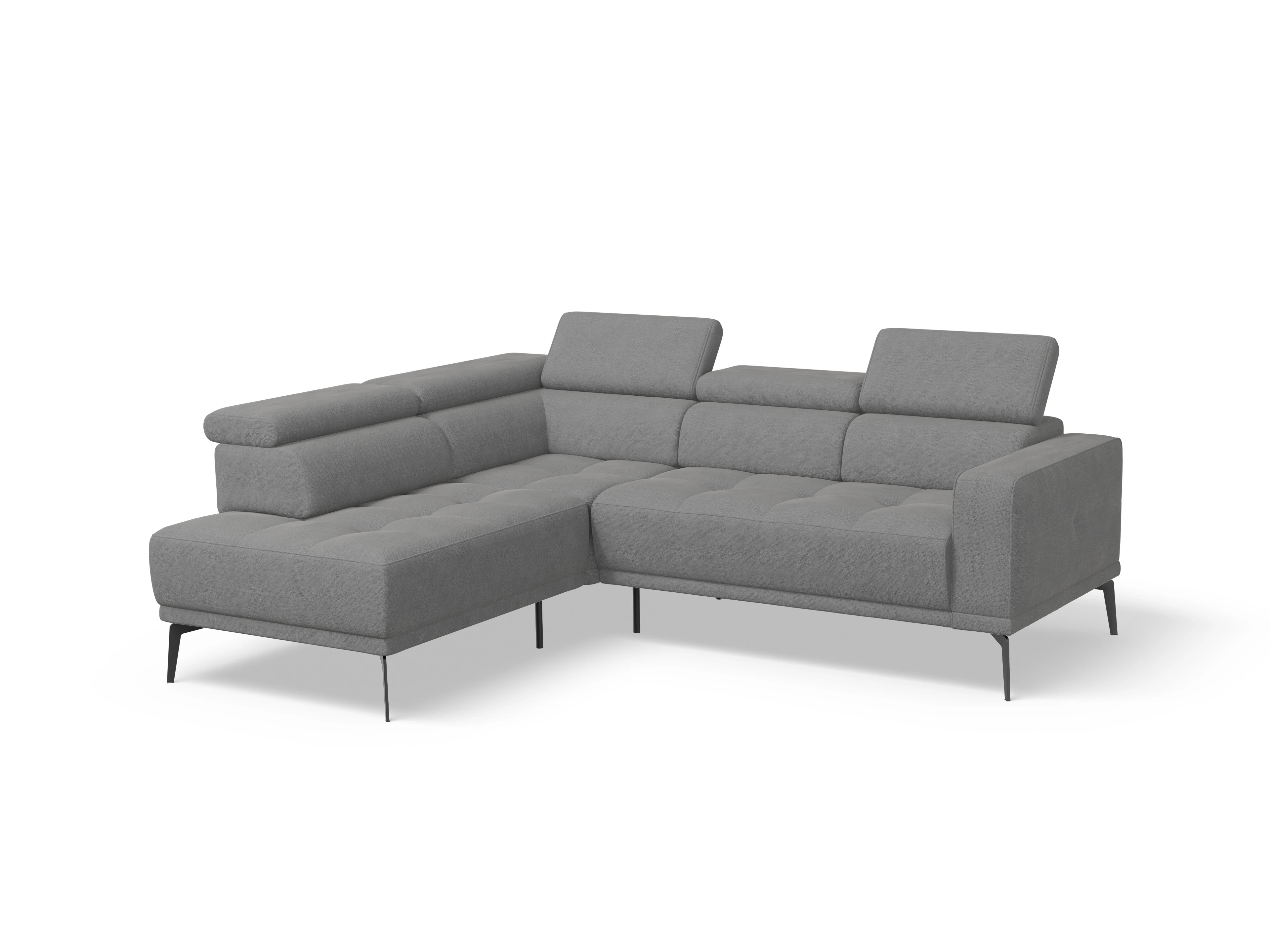 Marco Aho kl Small L Ansicht des Produktes Marco Ecksofa links Abschluss offen in Stoff Grau