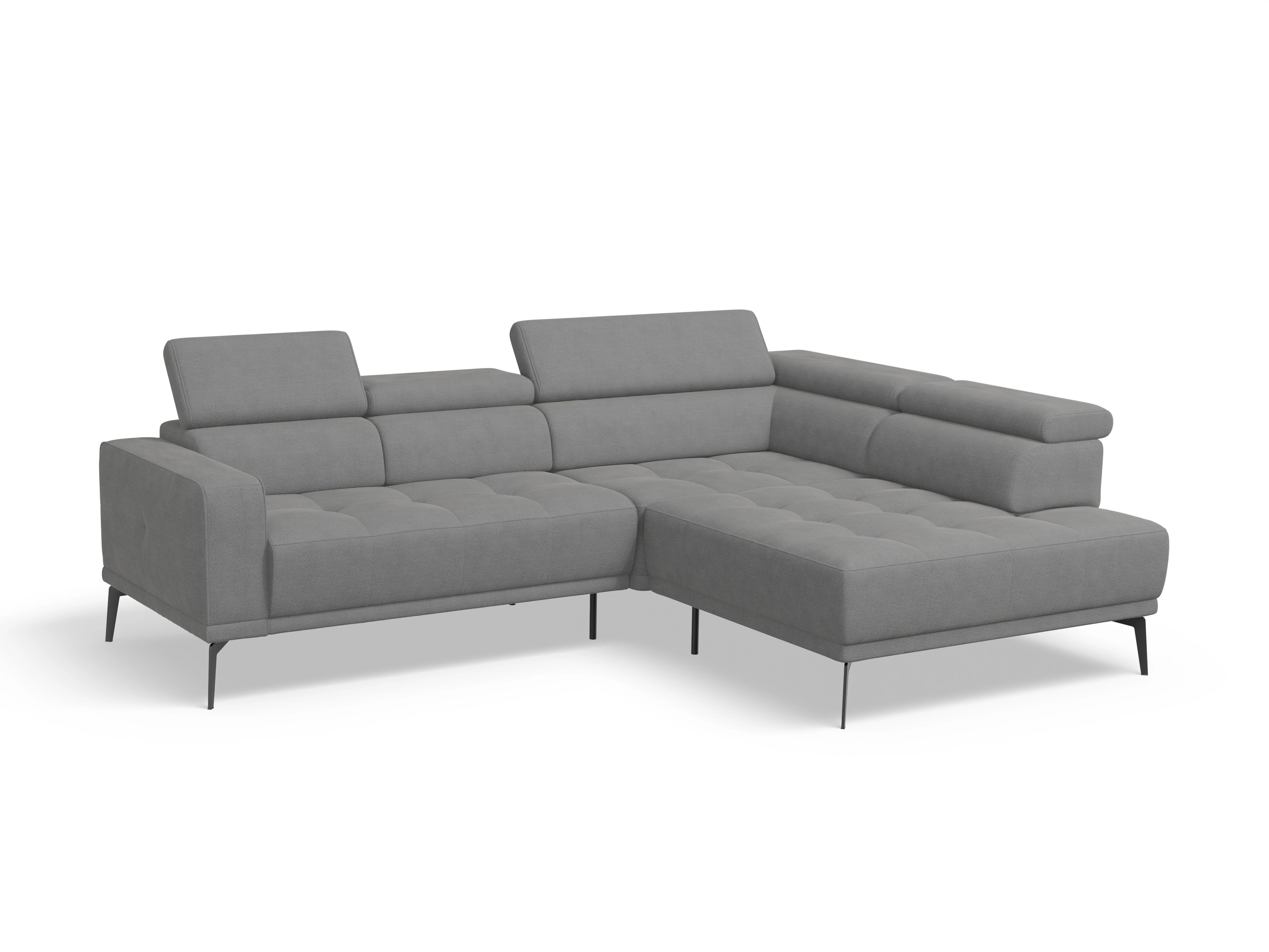 Marco Aho gr Small R (mit Funktionen) Ansicht des Produktes Marco Ecksofa rechts Abschluss offen in Stoff Grau