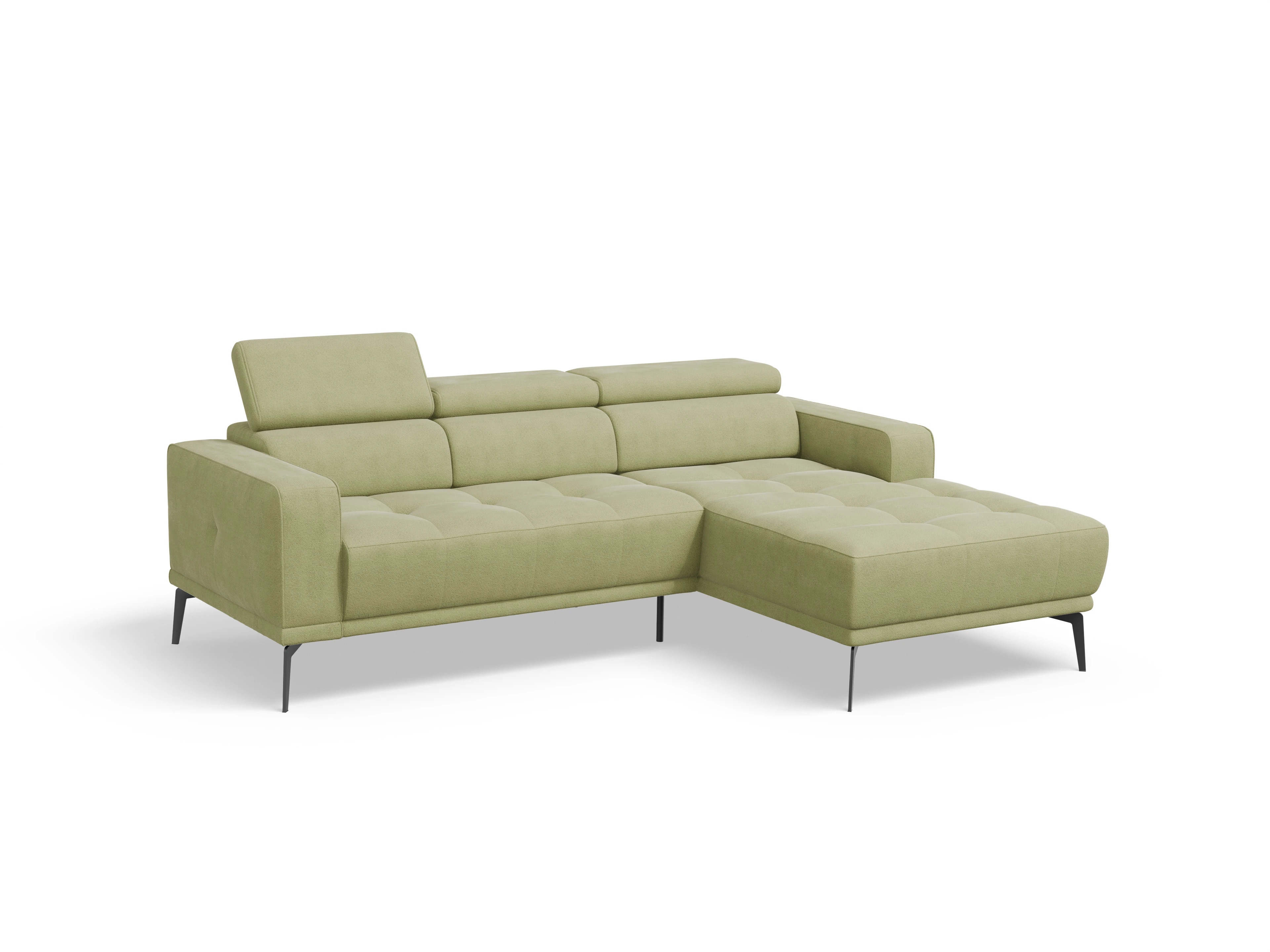 Marco LO Small R Ansicht des Produktes Marco Ecksofa rechts Abschluss offen in Stoff Grün