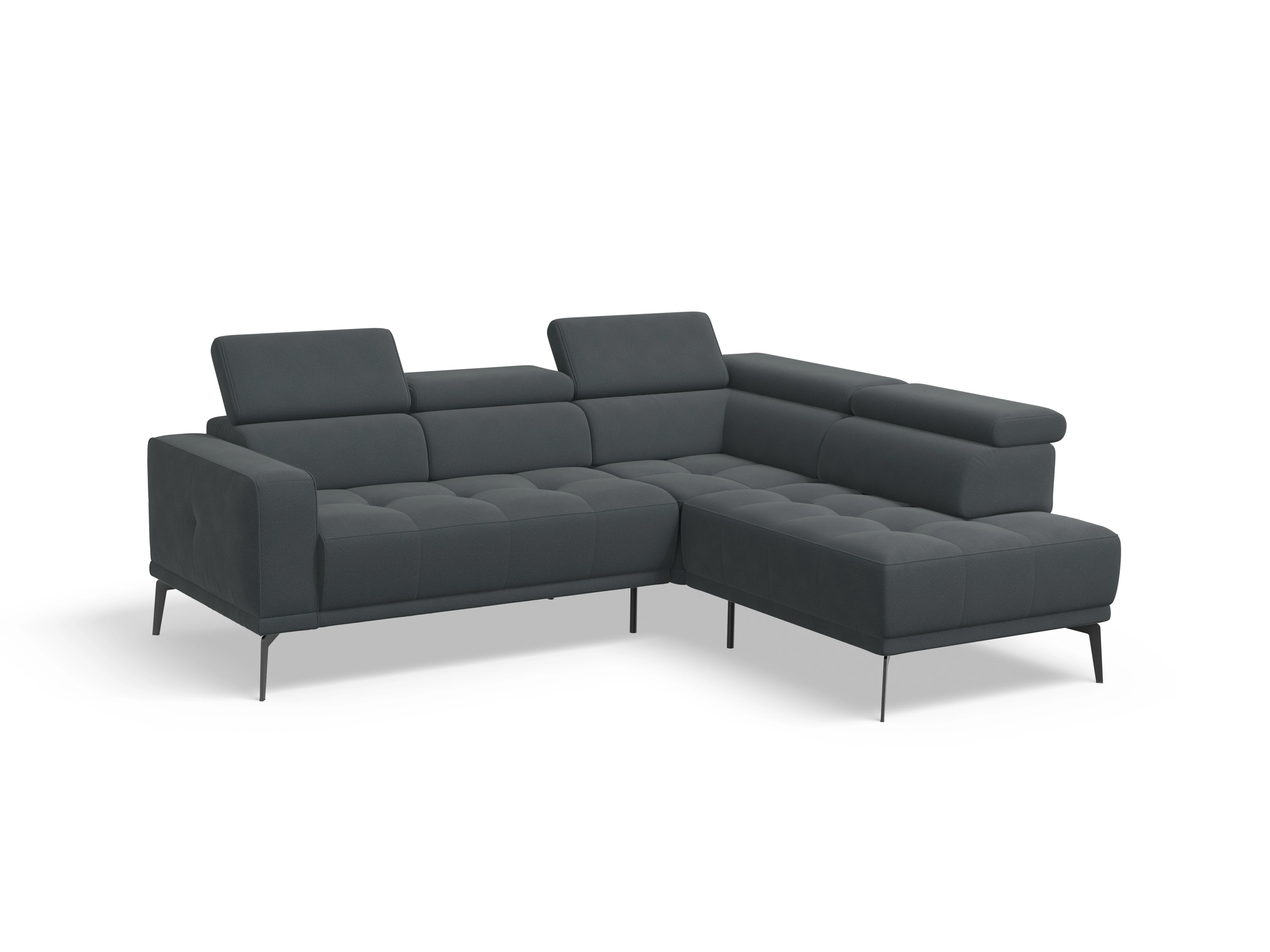 Ansicht des Produktes Marco Ecksofa rechts Abschluss offen in Stoff Grau
