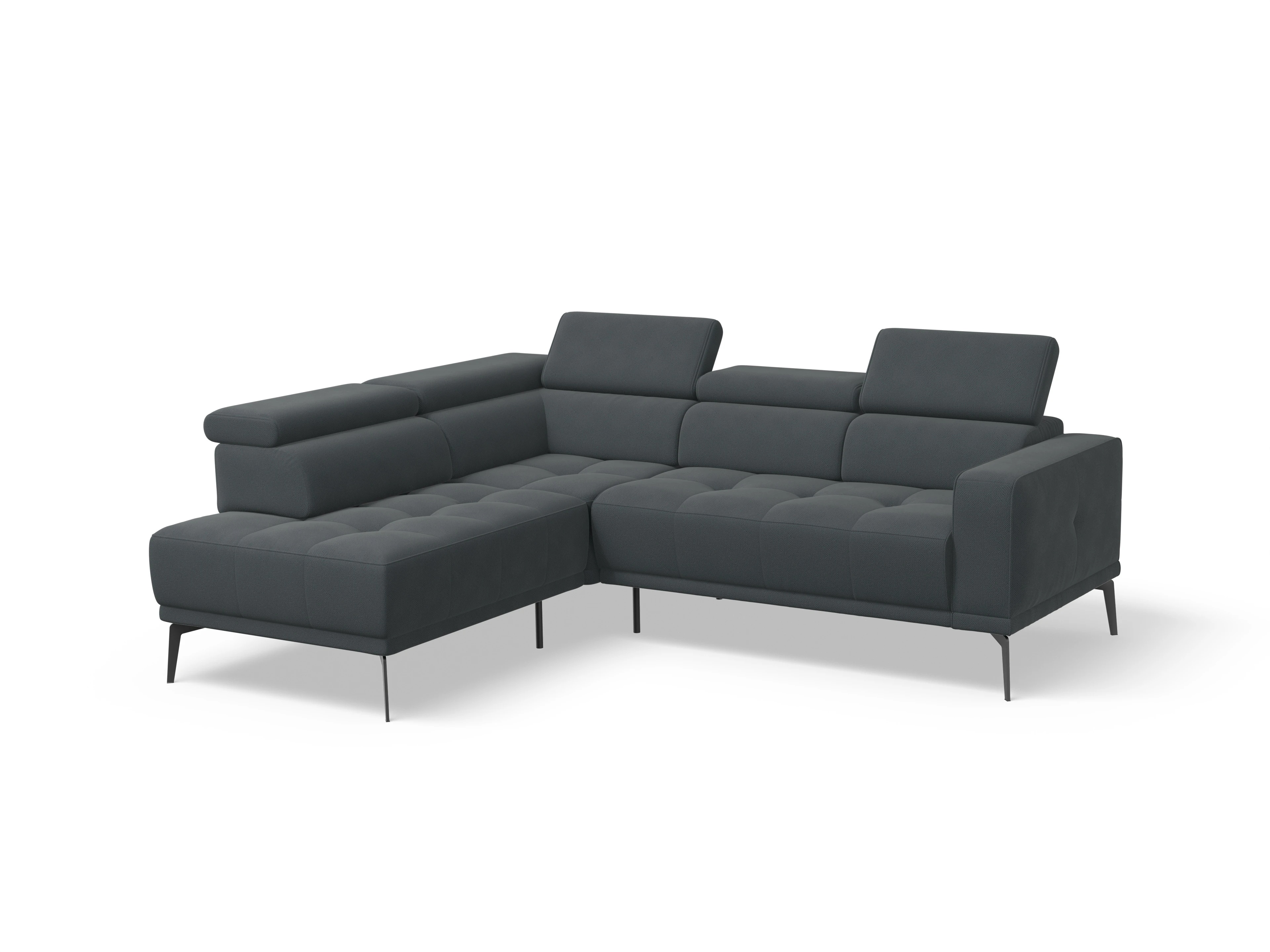 Ansicht des Produktes Marco Ecksofa links Abschluss offen in Stoff Grau