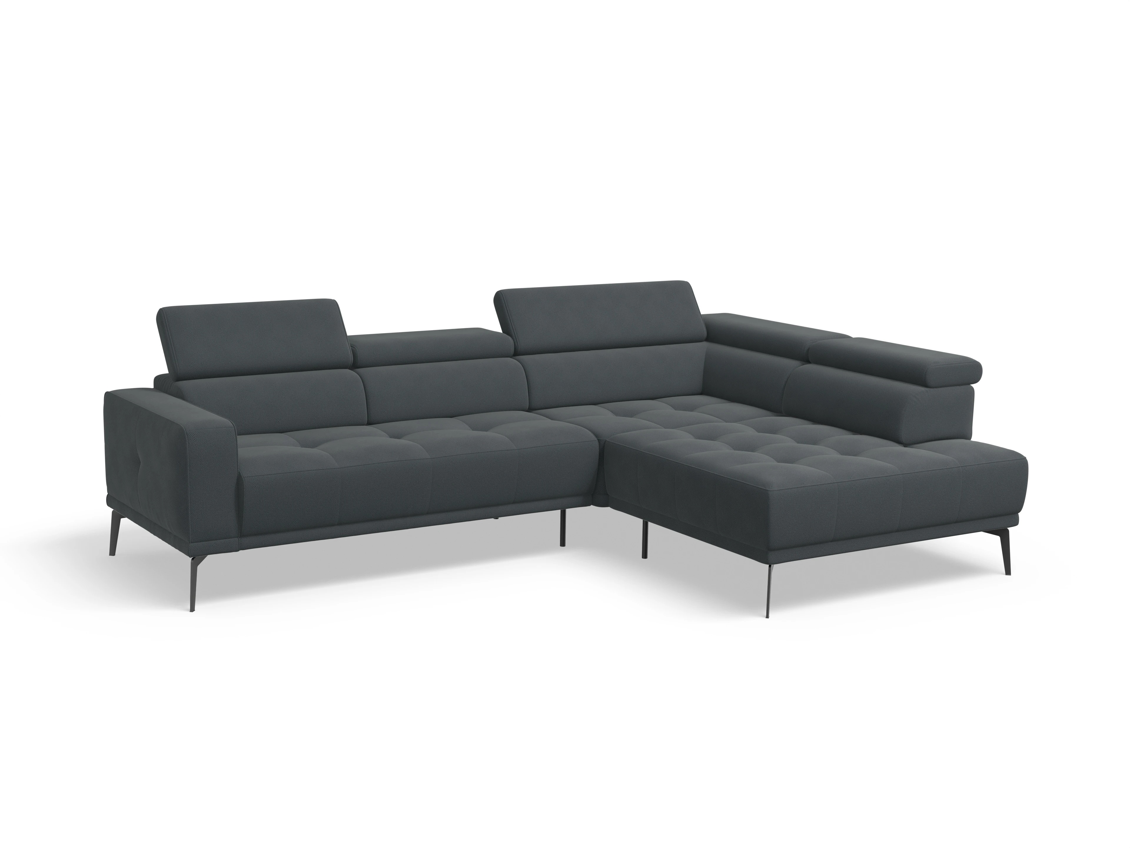 Ansicht des Produktes Marco Ecksofa rechts Abschluss offen in Stoff Grau