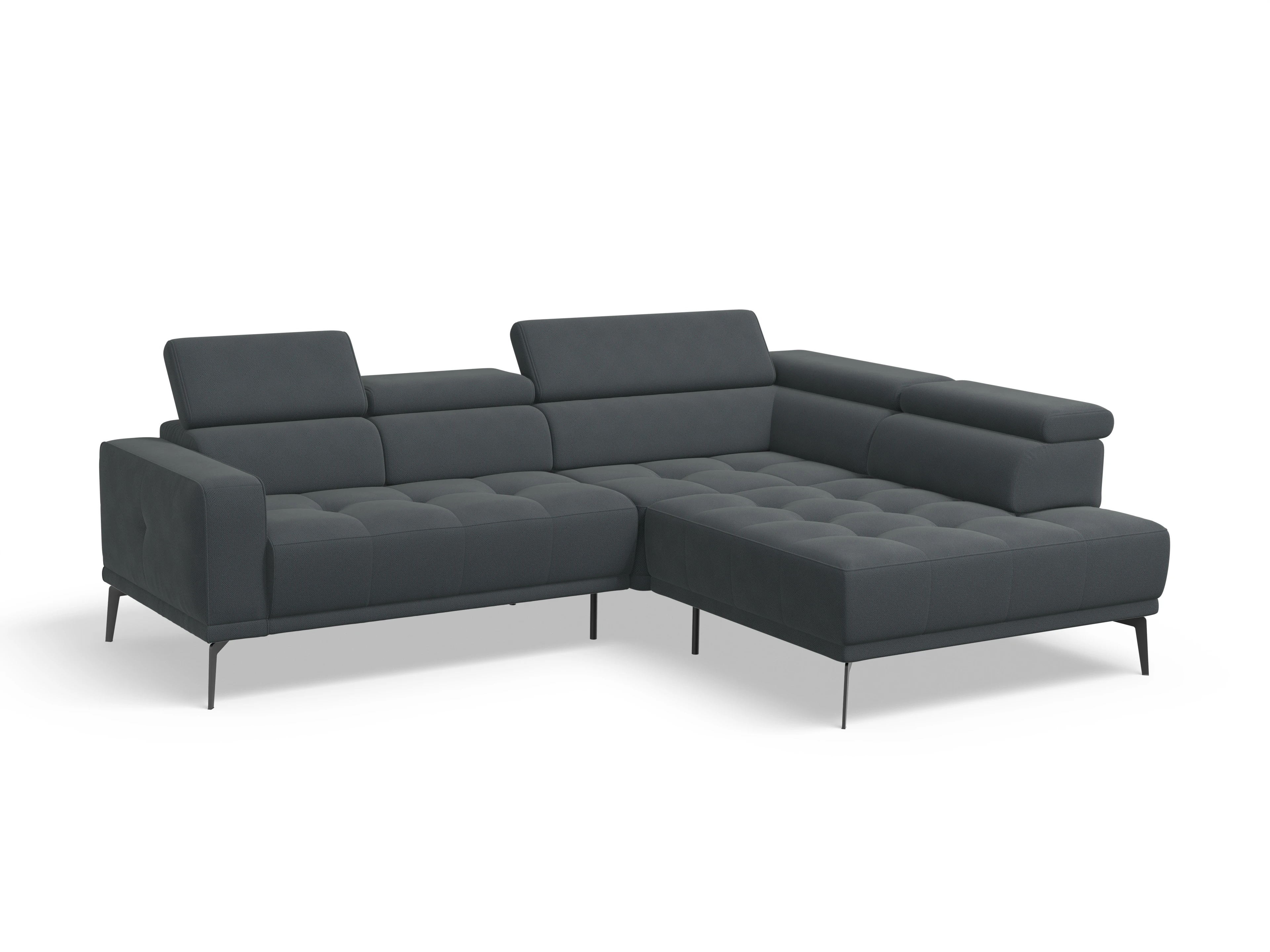 Ansicht des Produktes Marco Ecksofa rechts Abschluss offen in Stoff Grau