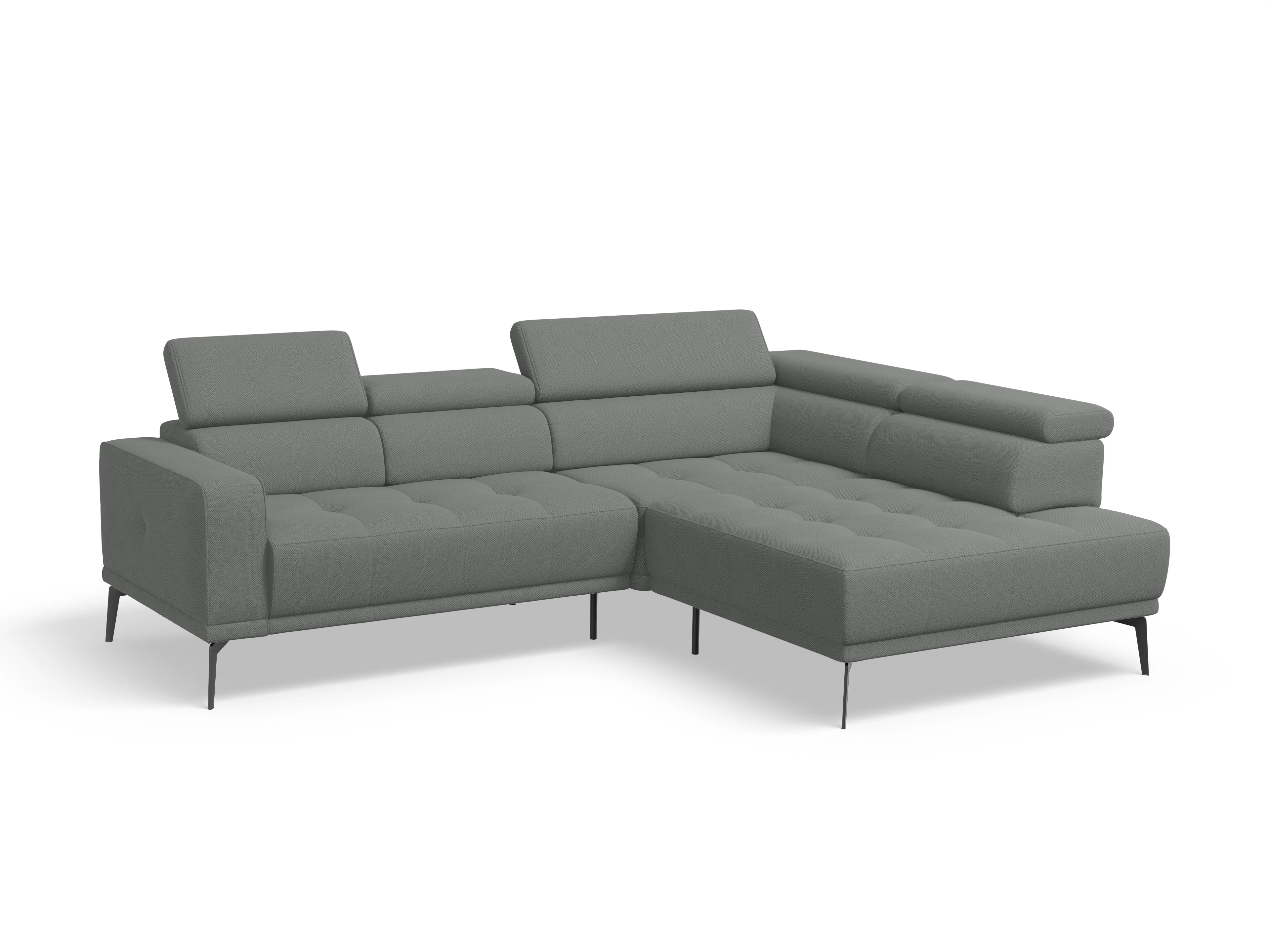 Ansicht des Produktes Marco Ecksofa rechts Abschluss offen in Stoff Grau