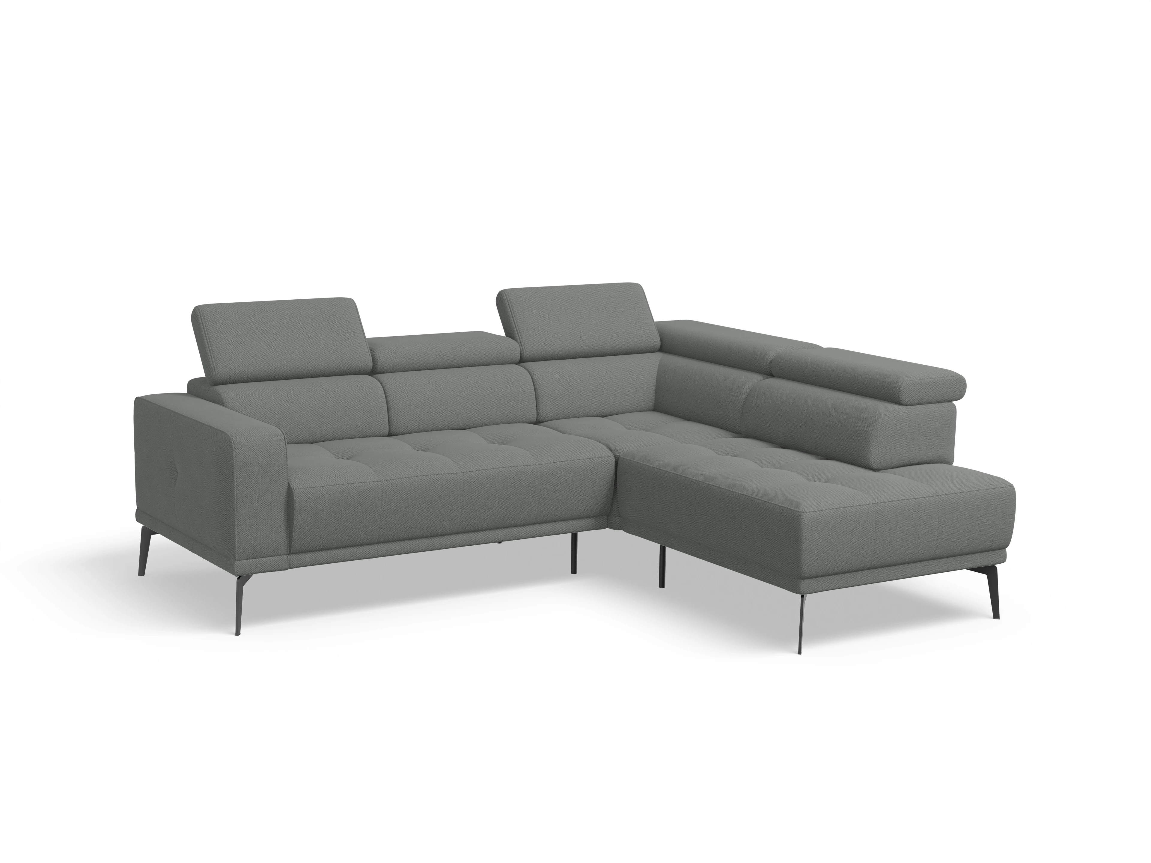 Ansicht des Produktes Marco Ecksofa rechts Abschluss offen in Stoff Grau