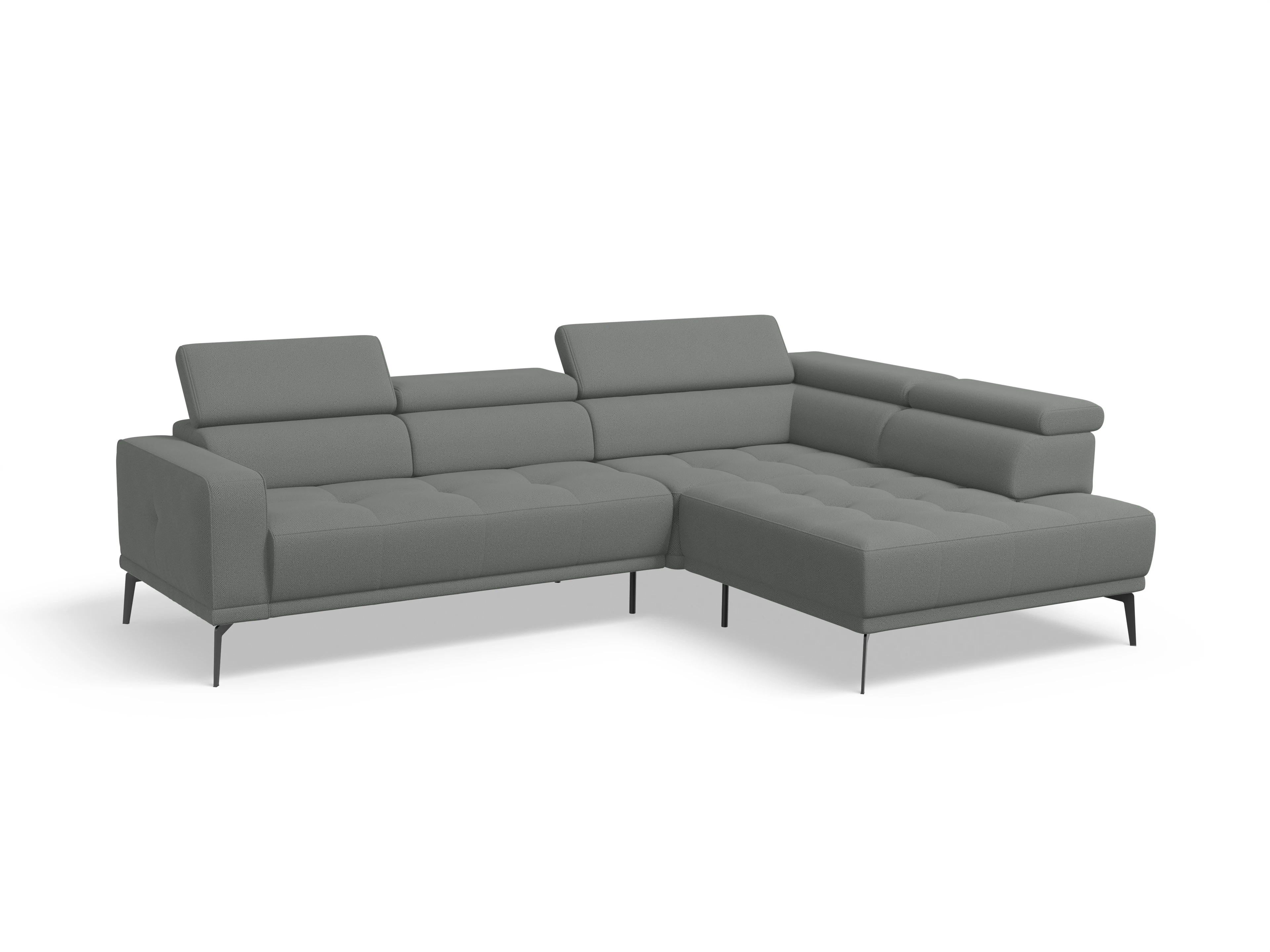 Ansicht des Produktes Marco Ecksofa rechts Abschluss offen in Stoff Grau
